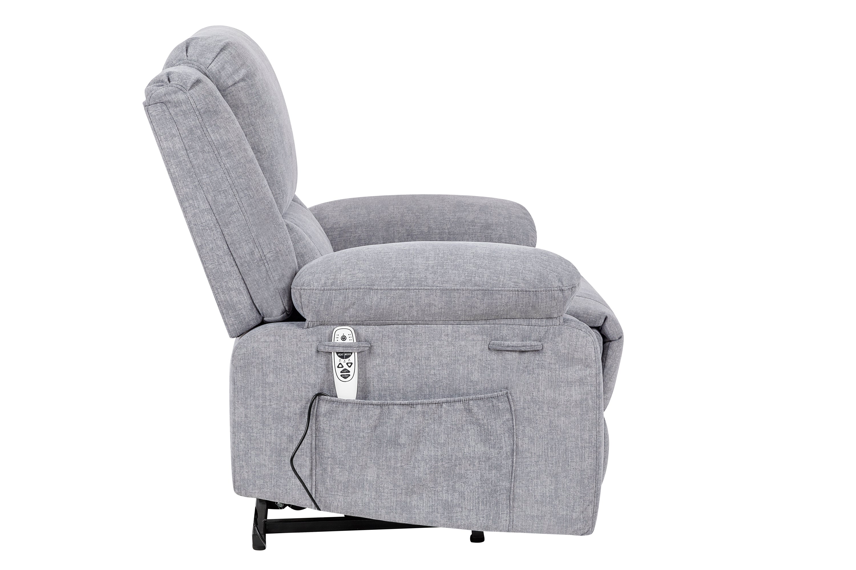 Electric Power Recliner Chair With Massage For Elderly ,Remote Control Multi-function Lifting, Timing, Cushion Heating Chair With Side Pocket Light Grey