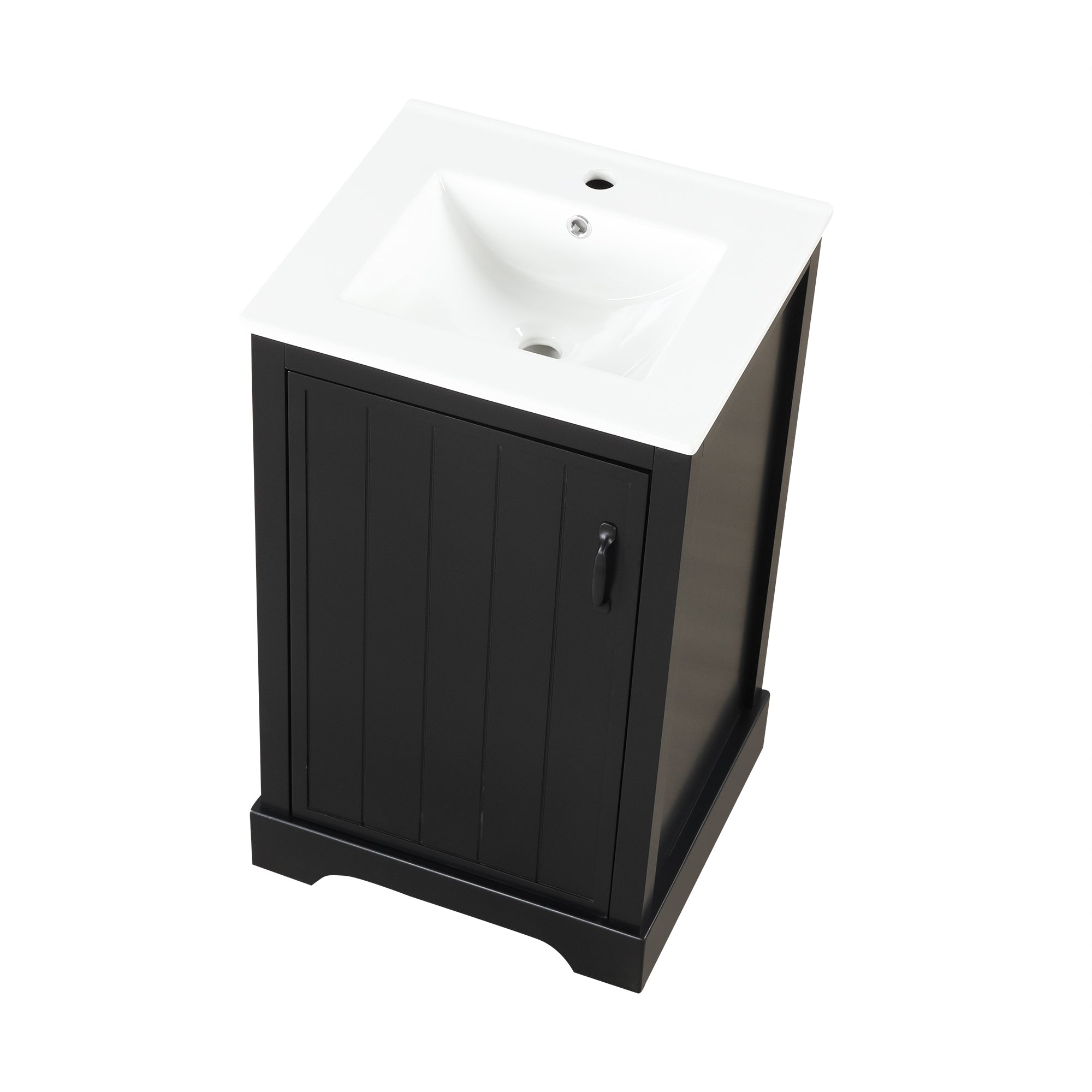 20" Bathroom Vanity with Sink, Bathroom Cabinet with Soft Closing Door, Storage Rack and Adjustable Shelve, Black