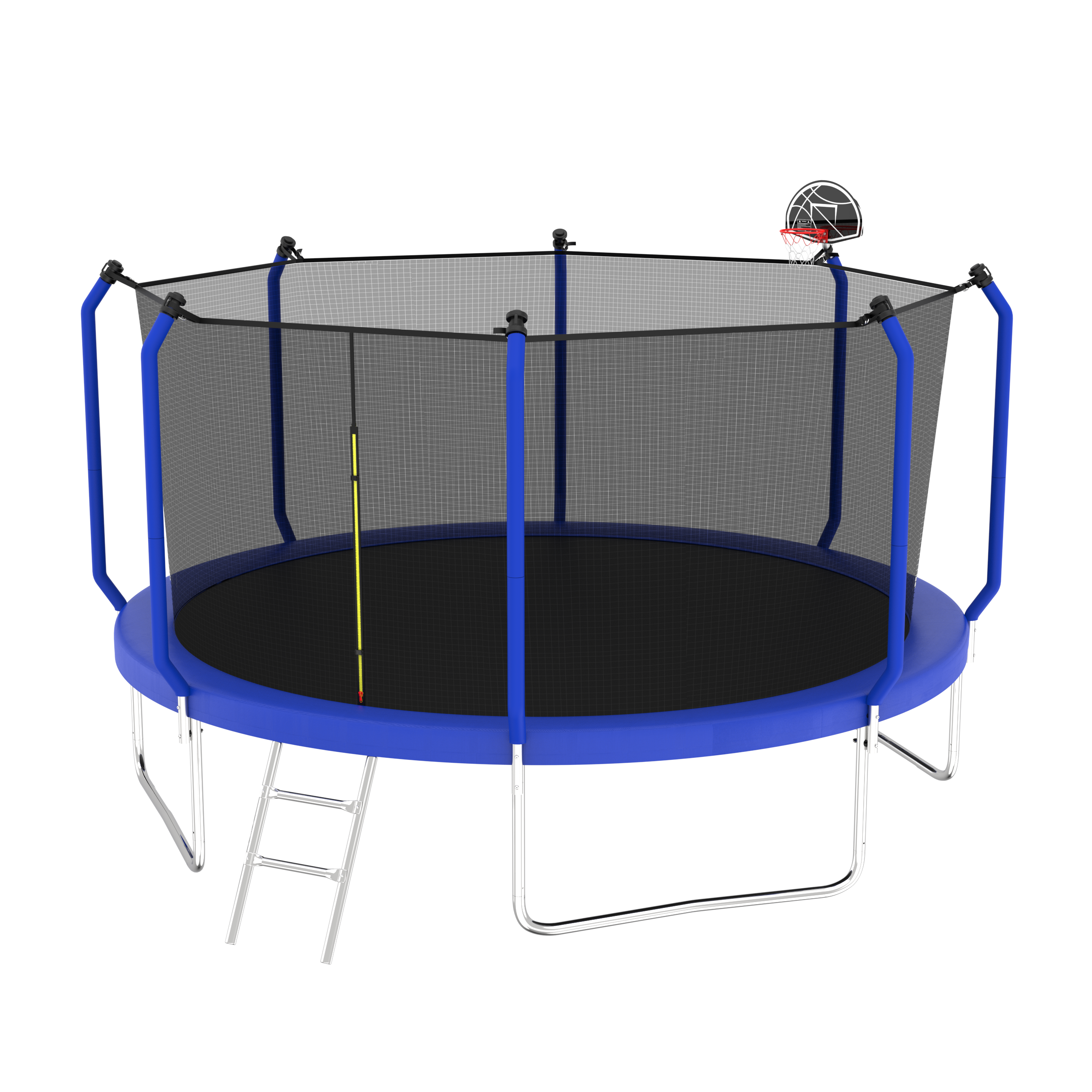 12FT Trampoline with Basketball Hoop,  ASTM Approved Reinforced Type Outdoor Trampoline with Enclosure Net