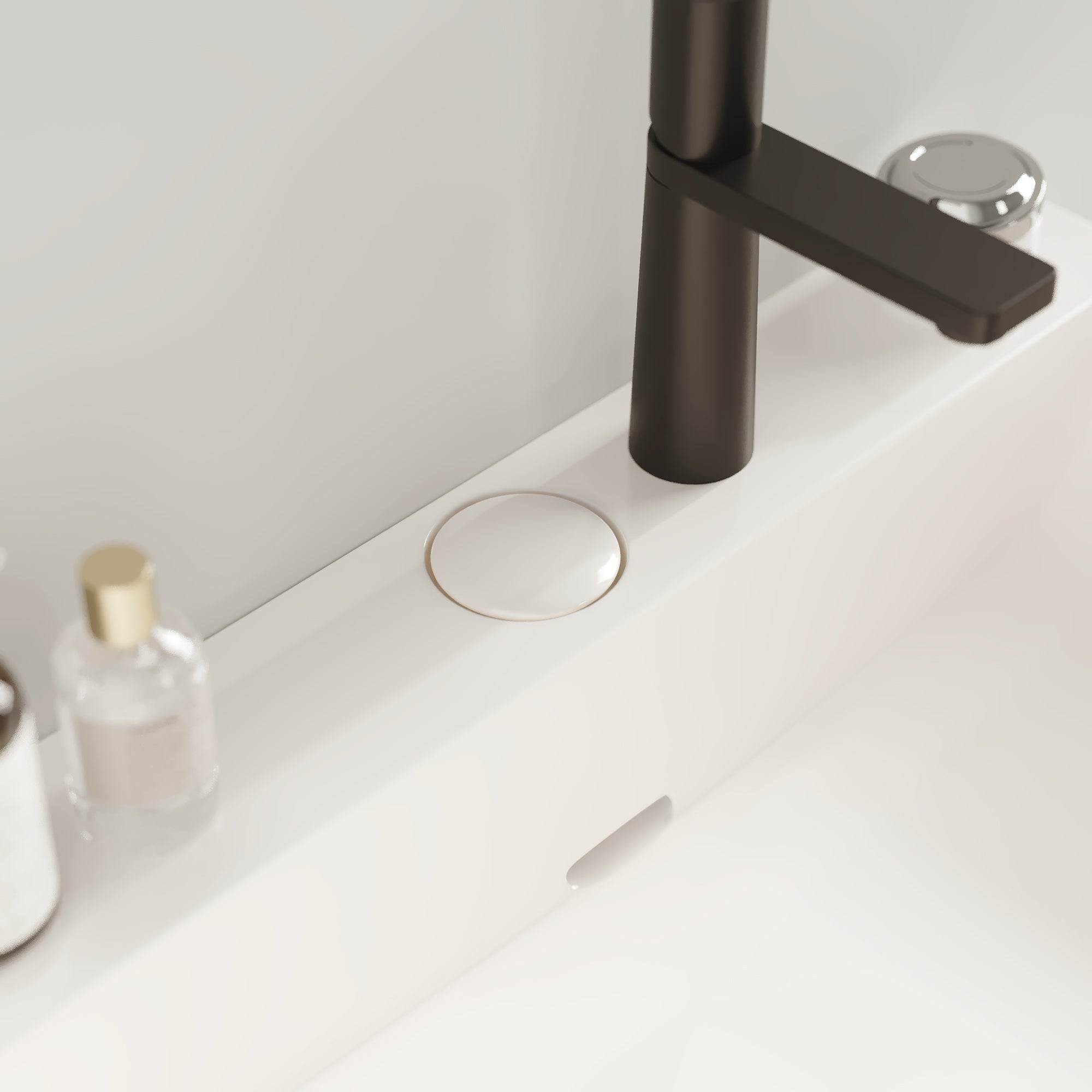 LOFI 24'' Bathroom Sink without Cabinet, White Ceramic Basin