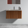 U047-Etna30W-305 Etna 30" Striped Walnut Bathroom Vanity with White Ceramic Sink, Wall Mounted Floating Bathroom Vanity for Modern Bathroom, Pre-assembled