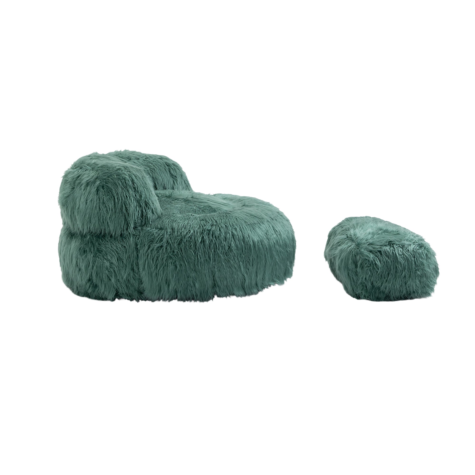 COOLMORE Bean Bag Chair, Floor Sofa with Handle,Accent Sofa Chair with Ottoman for Gaming Reading Relaxing (Mint Green)