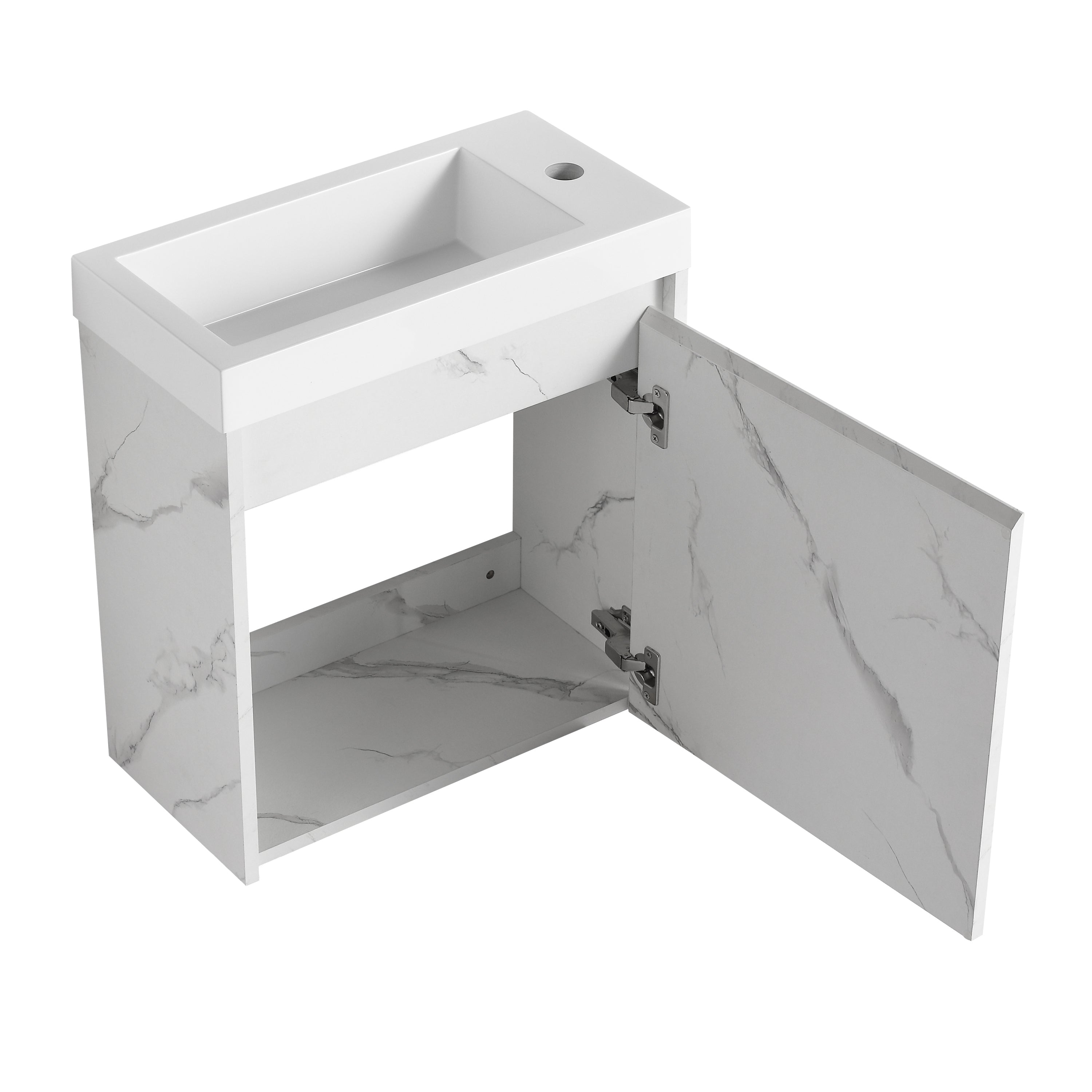 20'' Floating Wall-Mounted Bathroom Vanity with Resin Sink & Soft-Close Cabinet Door