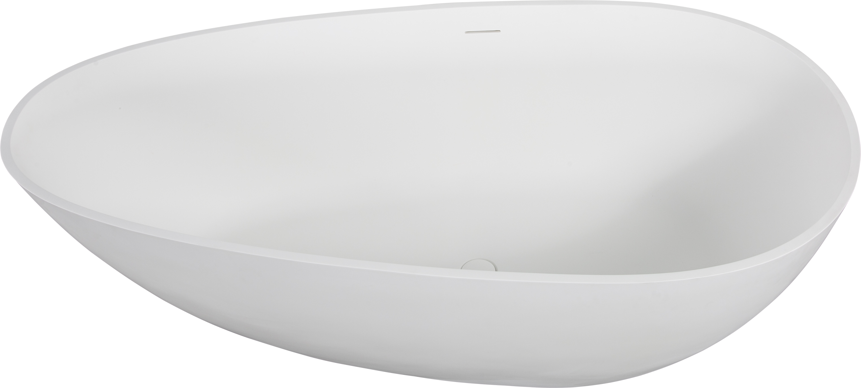 59" Luxury Handcrafted Stone Resin Freestanding Soaking Bathtub with Overflow in Matte White, cUPC Certified - 24S02-59MW