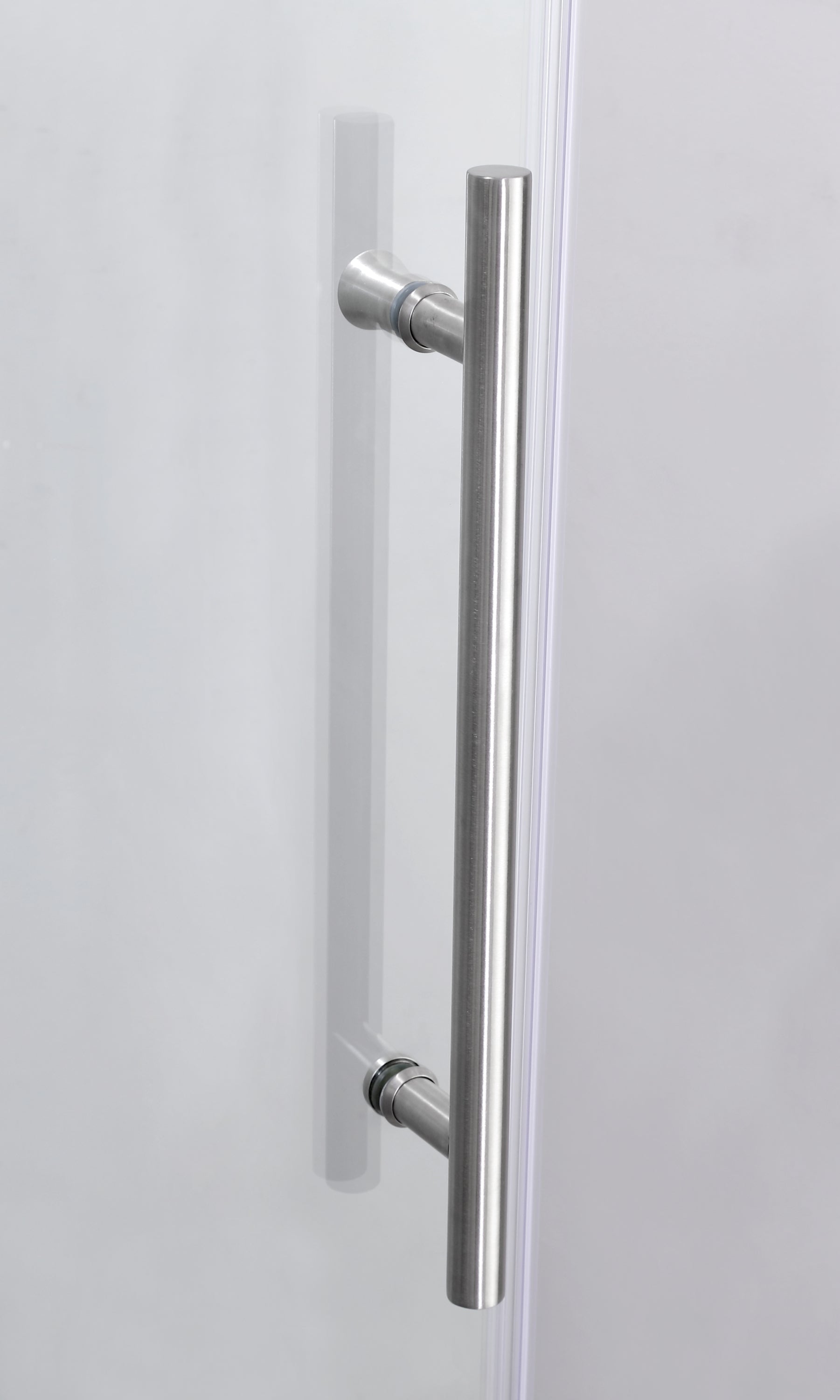 Frameless Sliding Glass Shower Doors 72"W x 76"H with 3/8"(10mm) Clear Tempered Glass, Brushed Nickel Finish