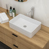 19.63"x13.69" White Ceramic Rectangular Vessel Bathroom Sink