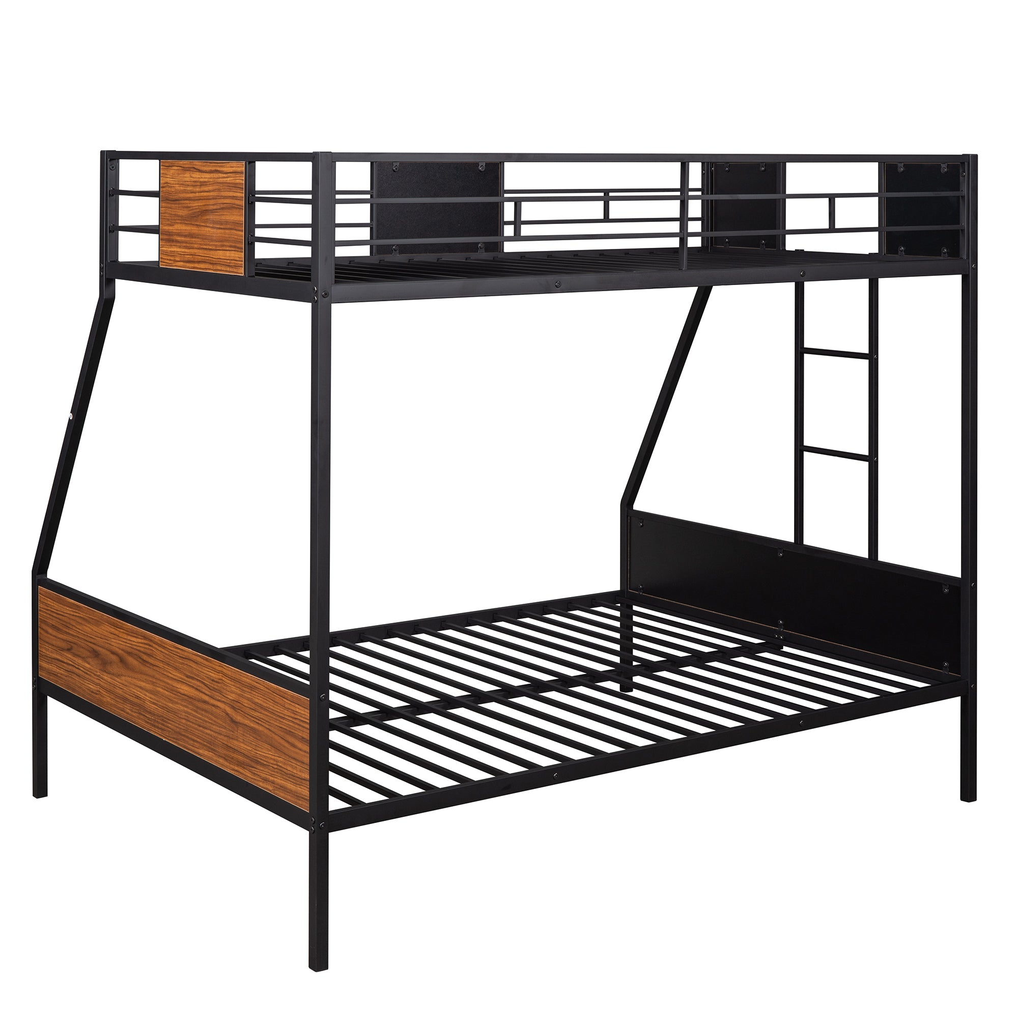 Twin-over-full bunk bed modern style steel frame bunk bed with safety rail, built-in ladder for bedroom, dorm, boys, girls, adults (OLD SKU:LP000090AAD)