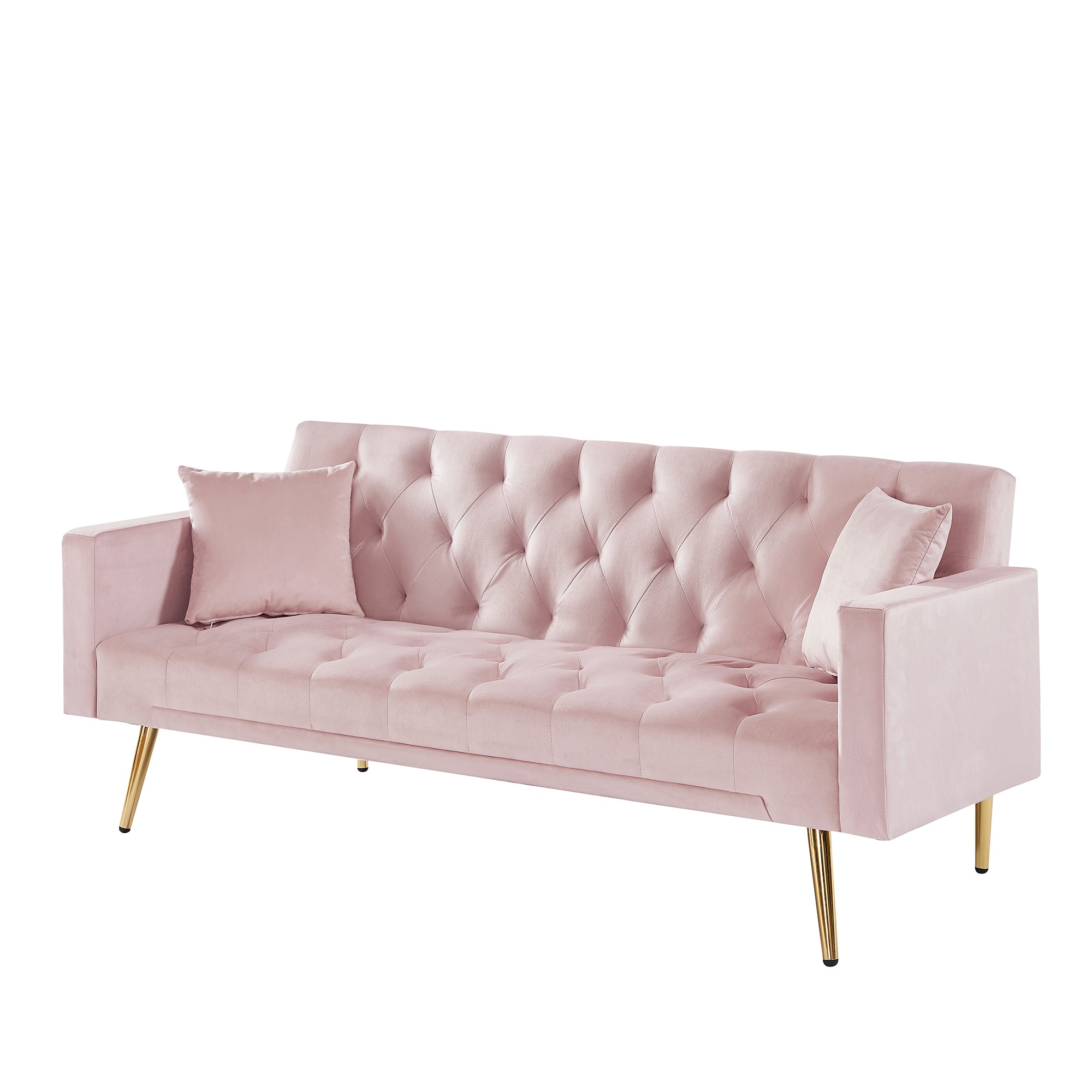 PINK Convertible Folding Futon Sofa Bed , Sleeper Sofa Couch for Compact Living Space.