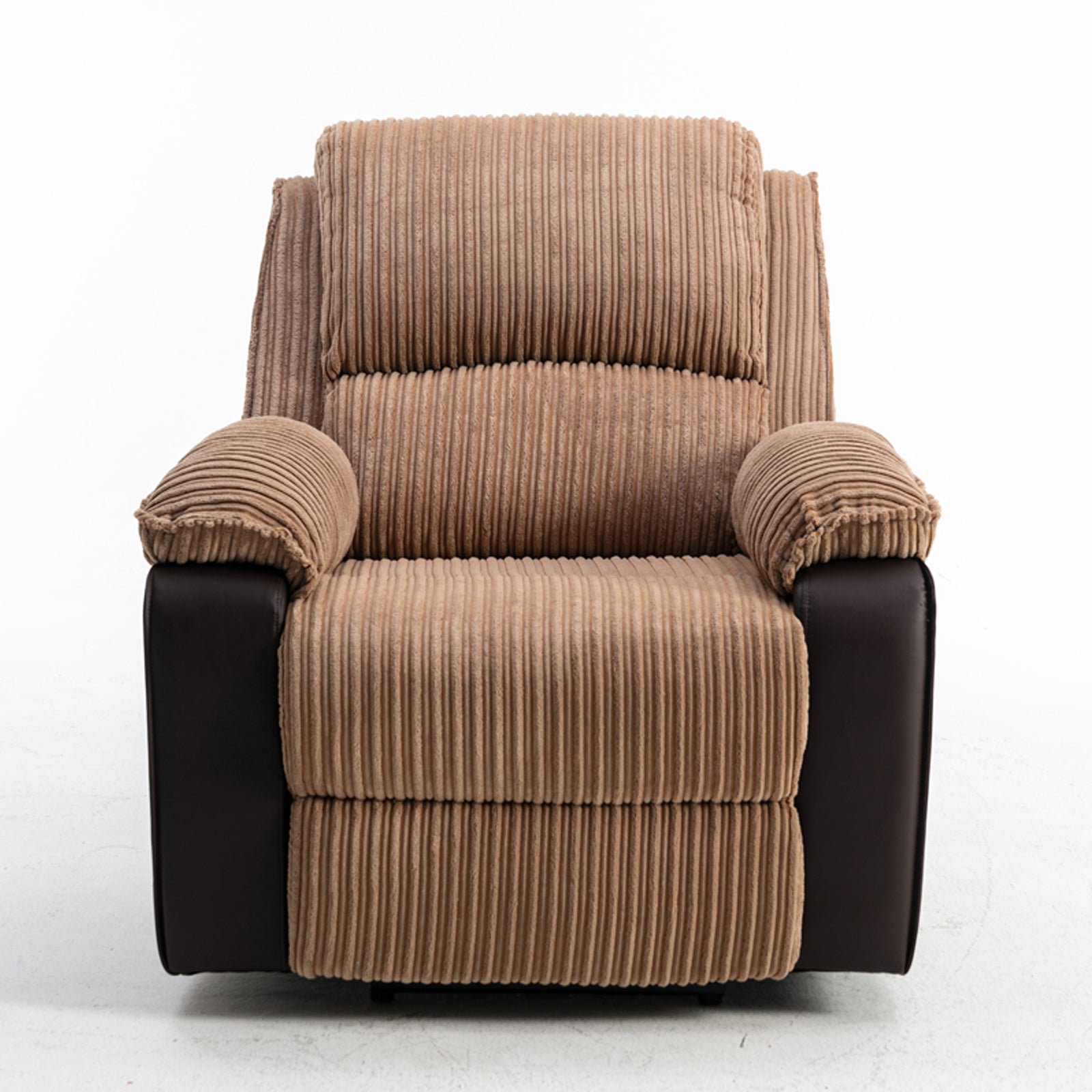 Brown Fabric Recliner Chair  Theater Single Recliner Thick Seat and Backrest, suitable for living room, side bags Electric sofa chair, electric remote control.The angle can adjust freely