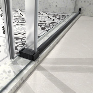 48 x 76 in Soft-Closing Frameless Sliding Shower Door - 48 x 76 in / Matte Black view 1