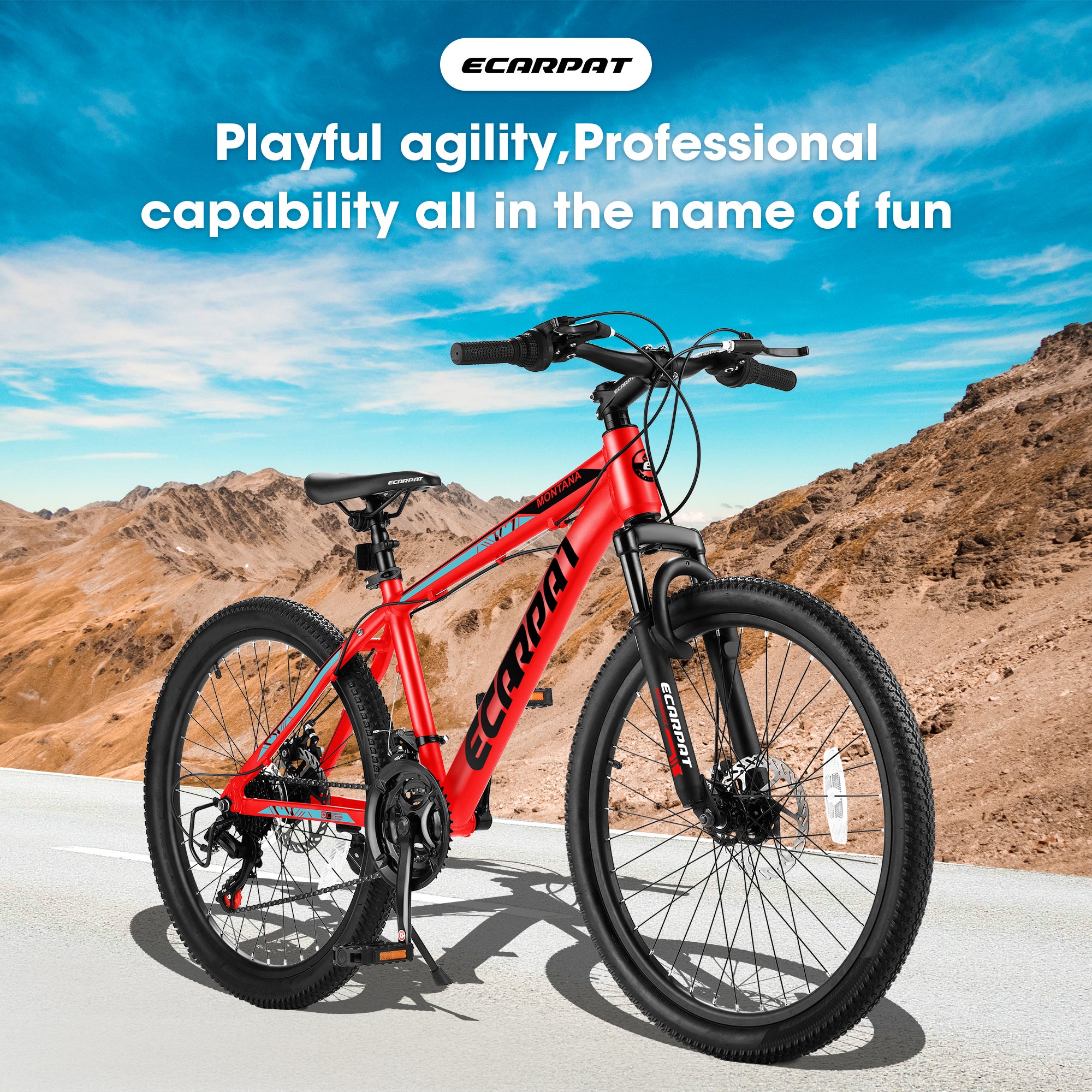 A24299 24 inch Mountain Bike Bicycle for Adults Aluminium Frame Bike Shimano 21-Speed with Disc Brake