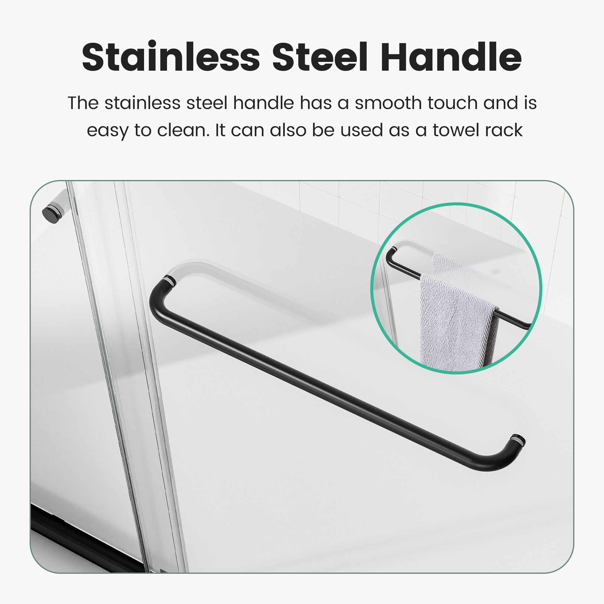 Semi-frameless shower door hardware detail