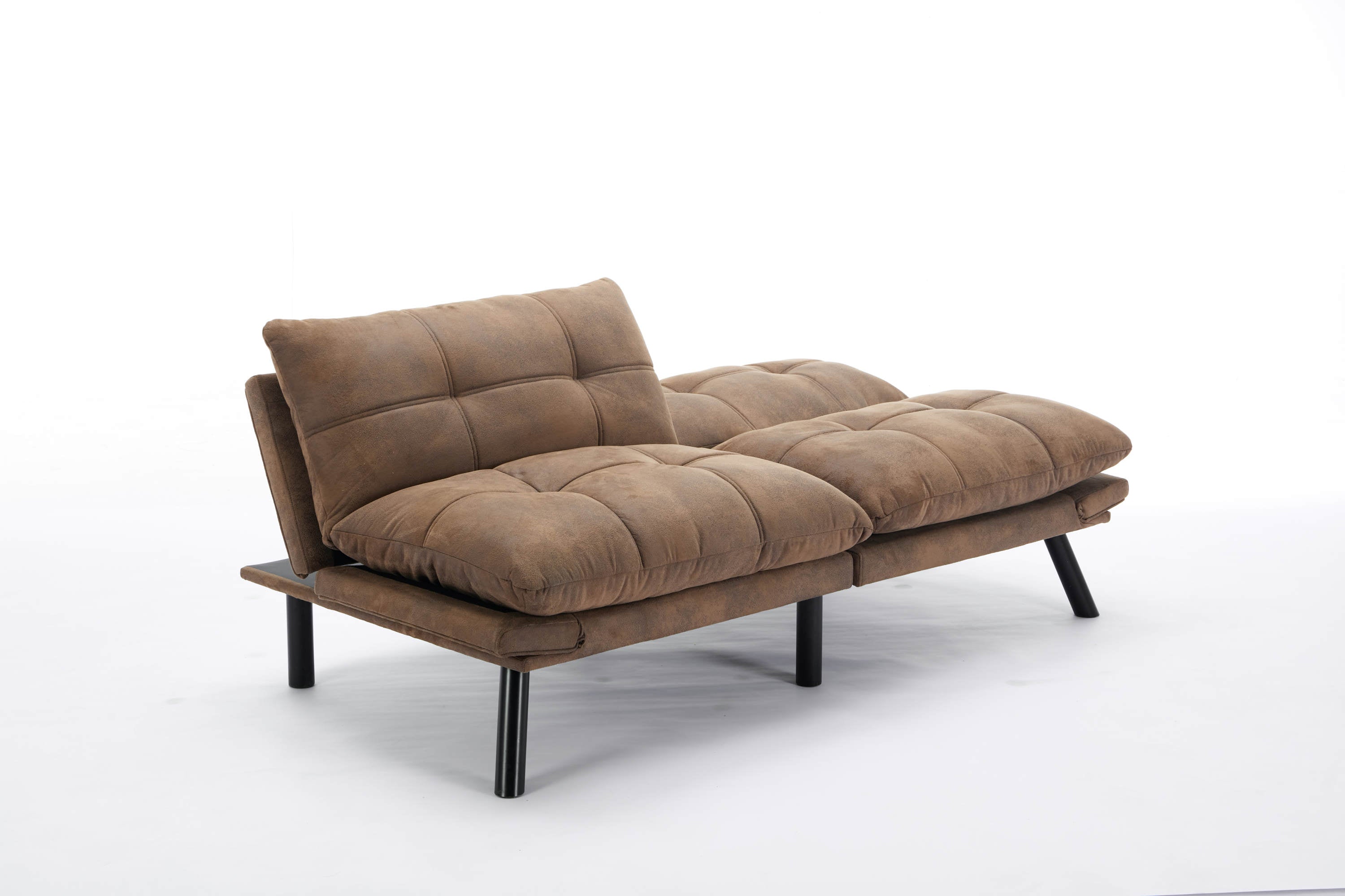 Leatehr Feeling Brown Convertible Folding Modern sofa Bed