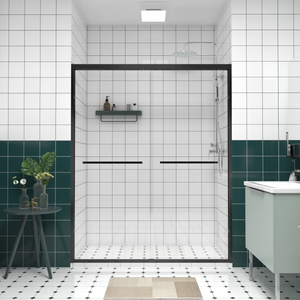 56-60 x 74 in Bypass Sliding Shower Door - 56-60 x 74 in / Matte Black view 1