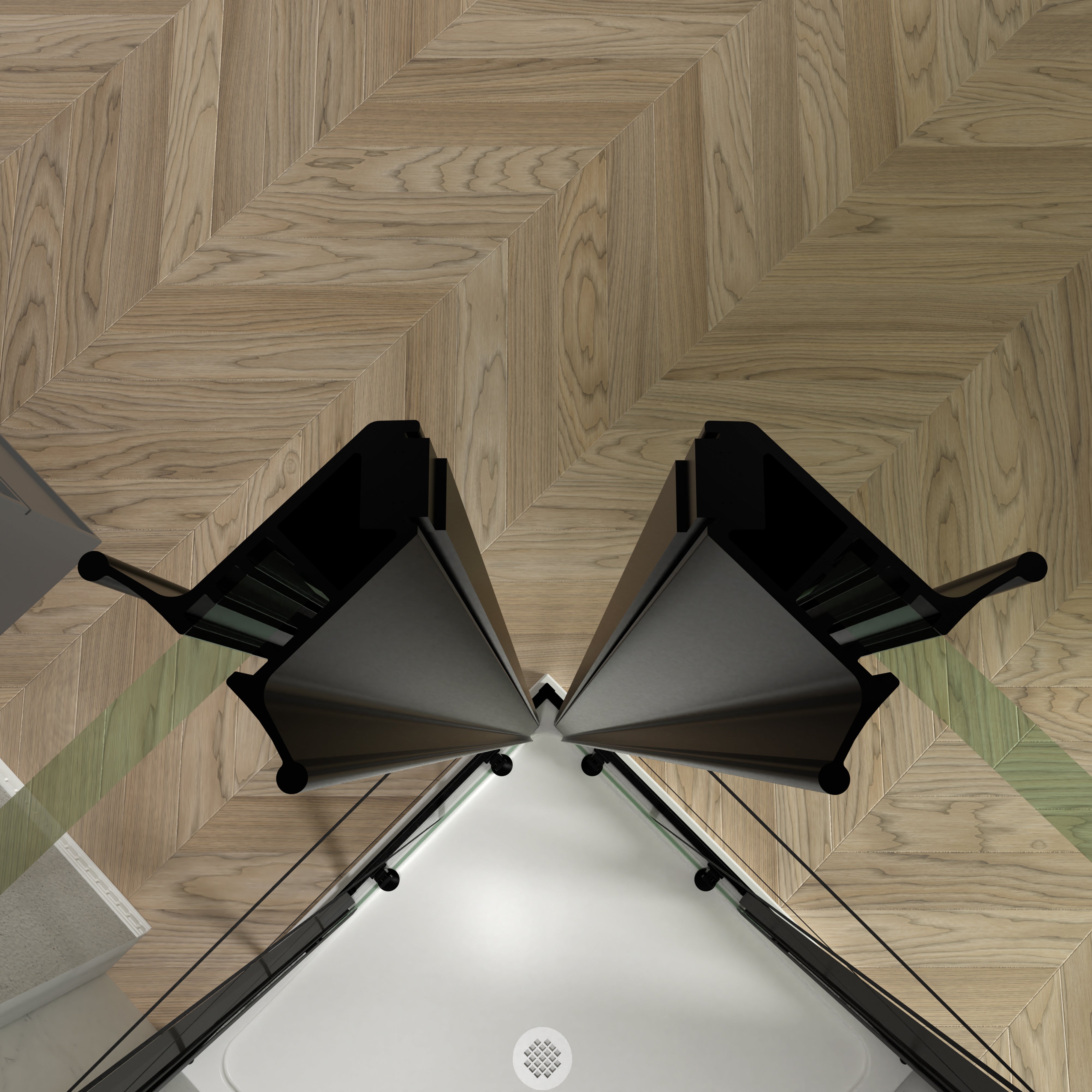 34.625 x 72 in Black-Line Framed Sliding Shower Door - 34.625 x 72 in / Matte Black / Black-Line Glass view 5