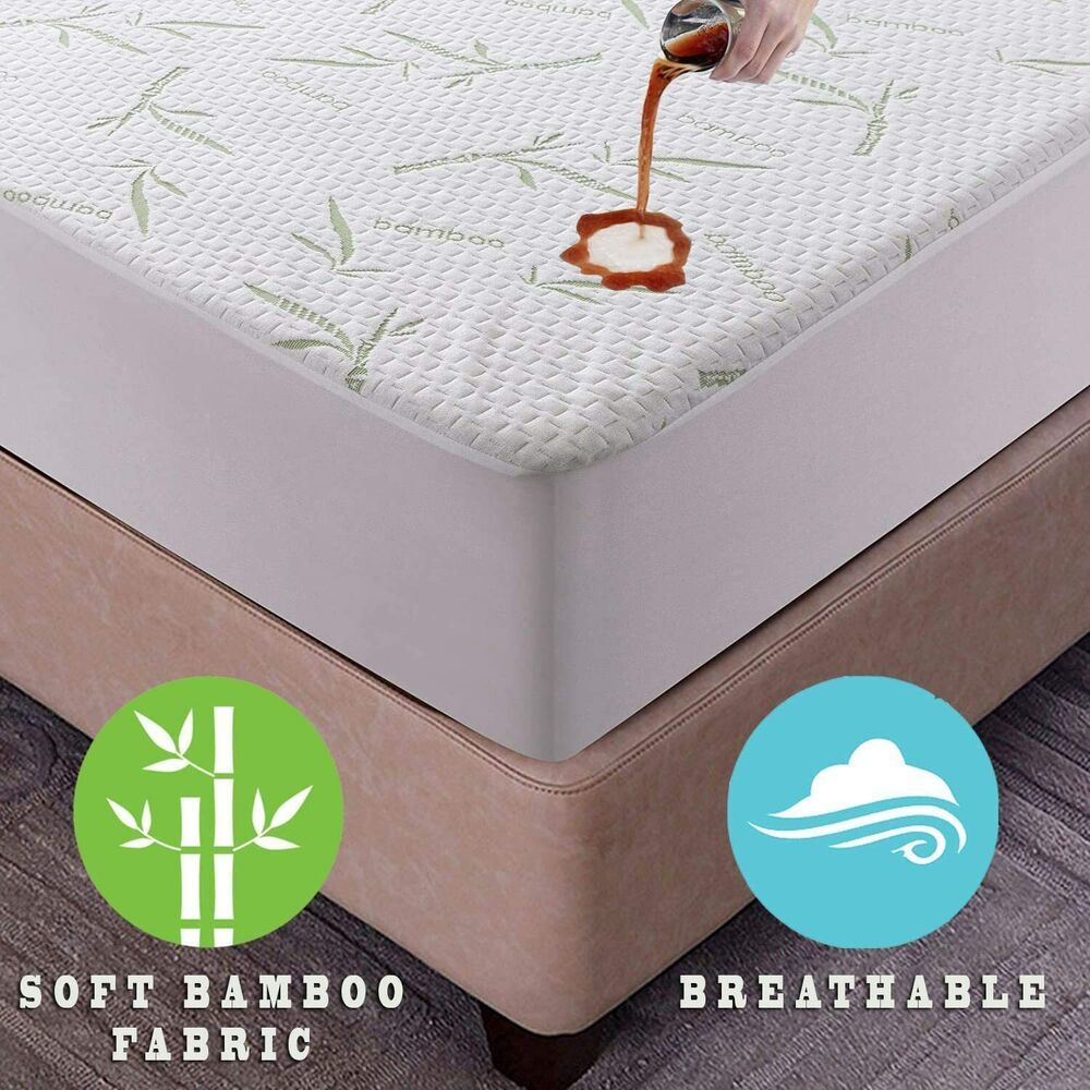 Waterproof Bamboo Mattress Protector - Hypoallergenic & Breathable Mattress Cover