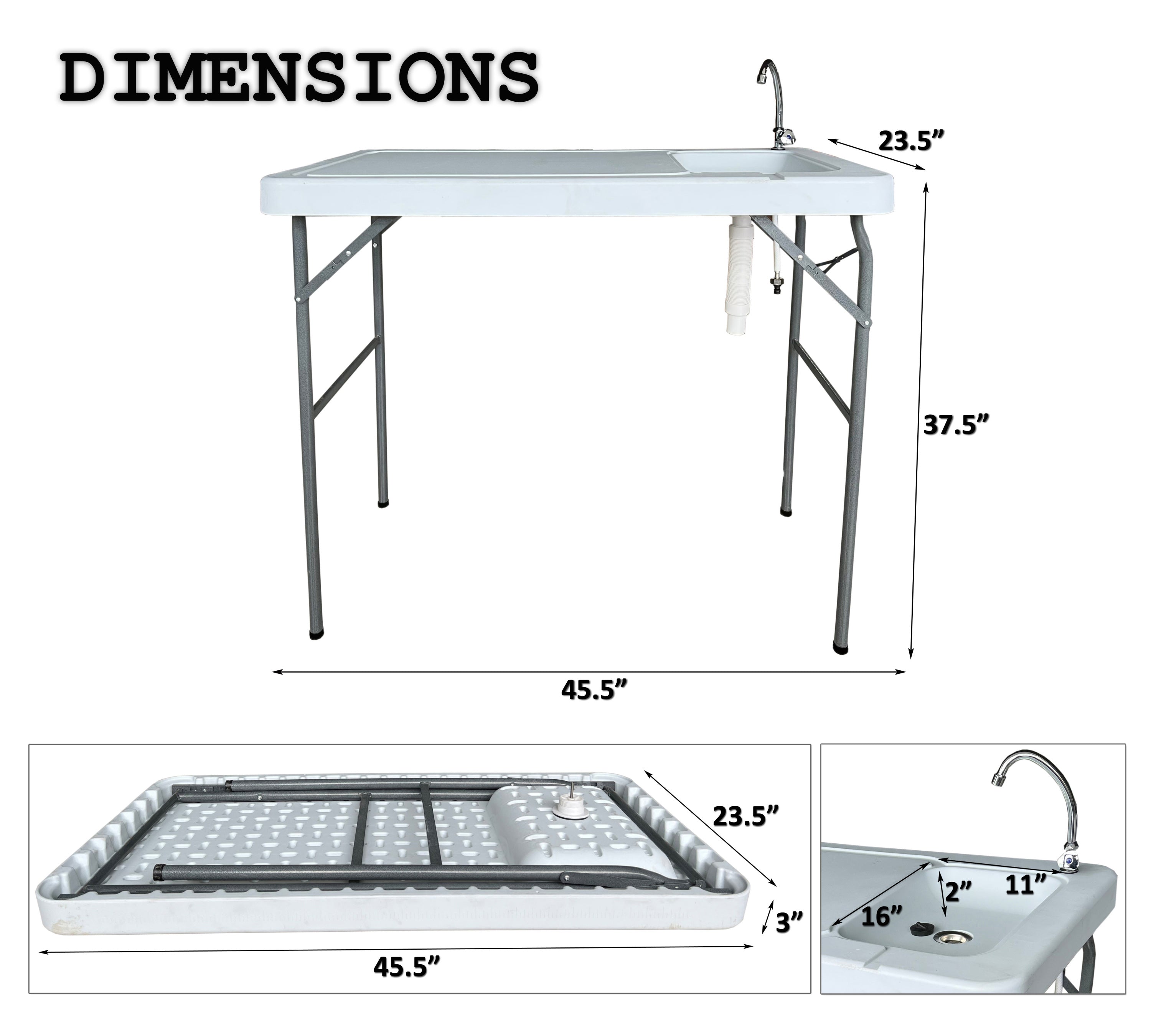 Outdoor Fish and Game Cutting Cleaning Table w/Sink and Faucet