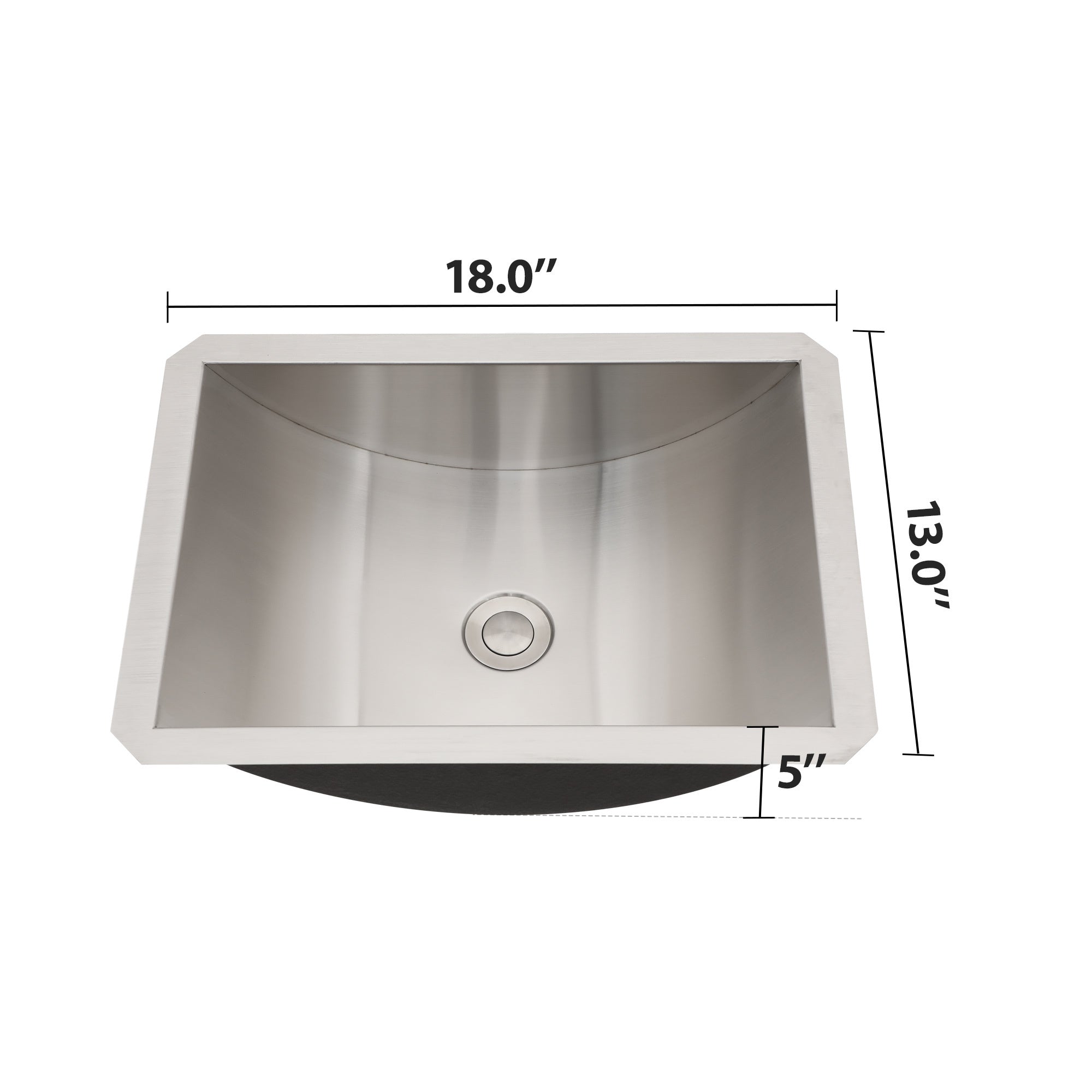 18"x13" Brushed Nickel Stainless Steel undermount Bathroom Sink with Pop Up Drain