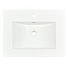 [Sink Only]24x18 inch rectangular single hole bathroom ceramic sink, vanity top sink only, white (faucet and cabinet not included)