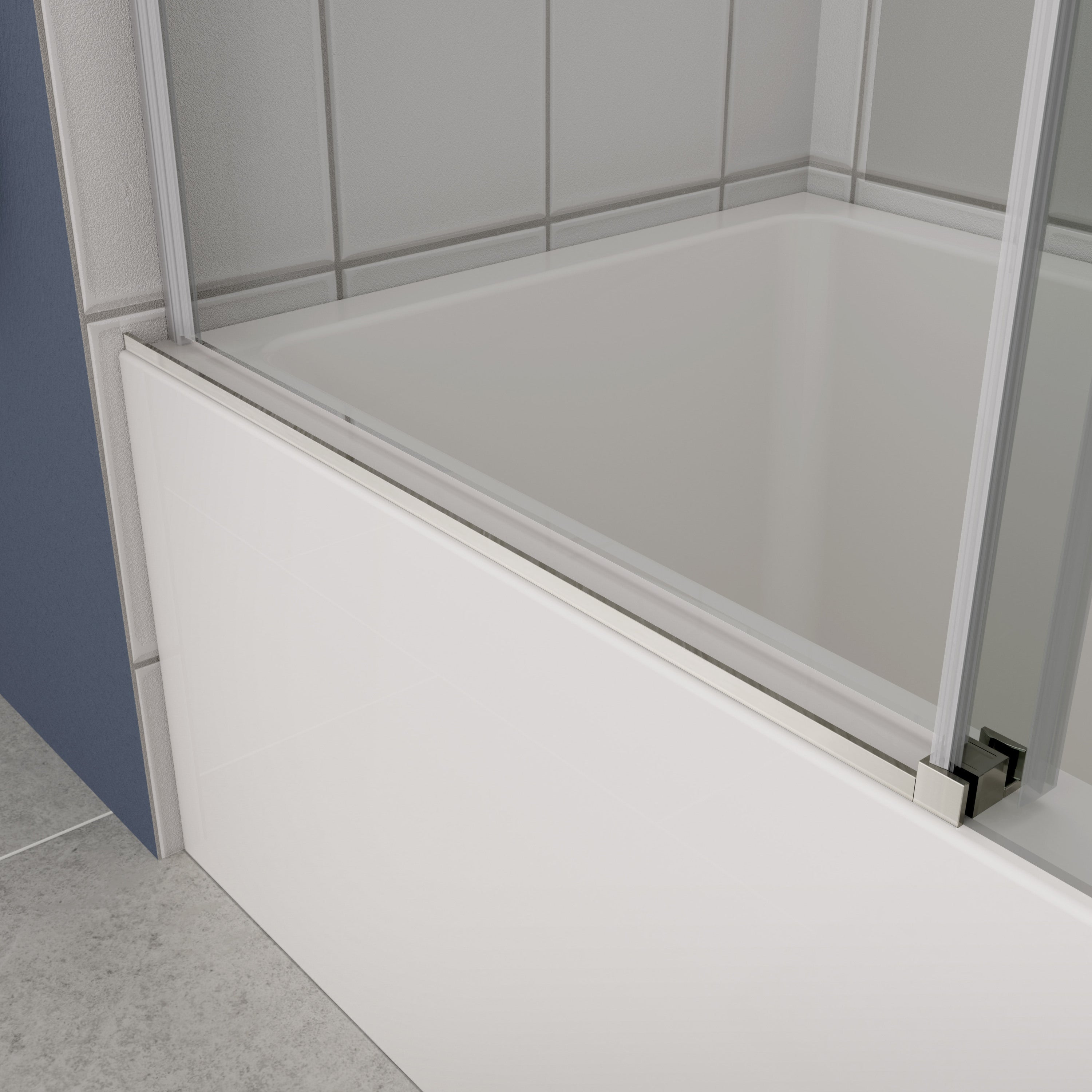 60"W x 58"H Bathtub shower door, sliding door, with 5/16" tempered glass and Polished finish 6058