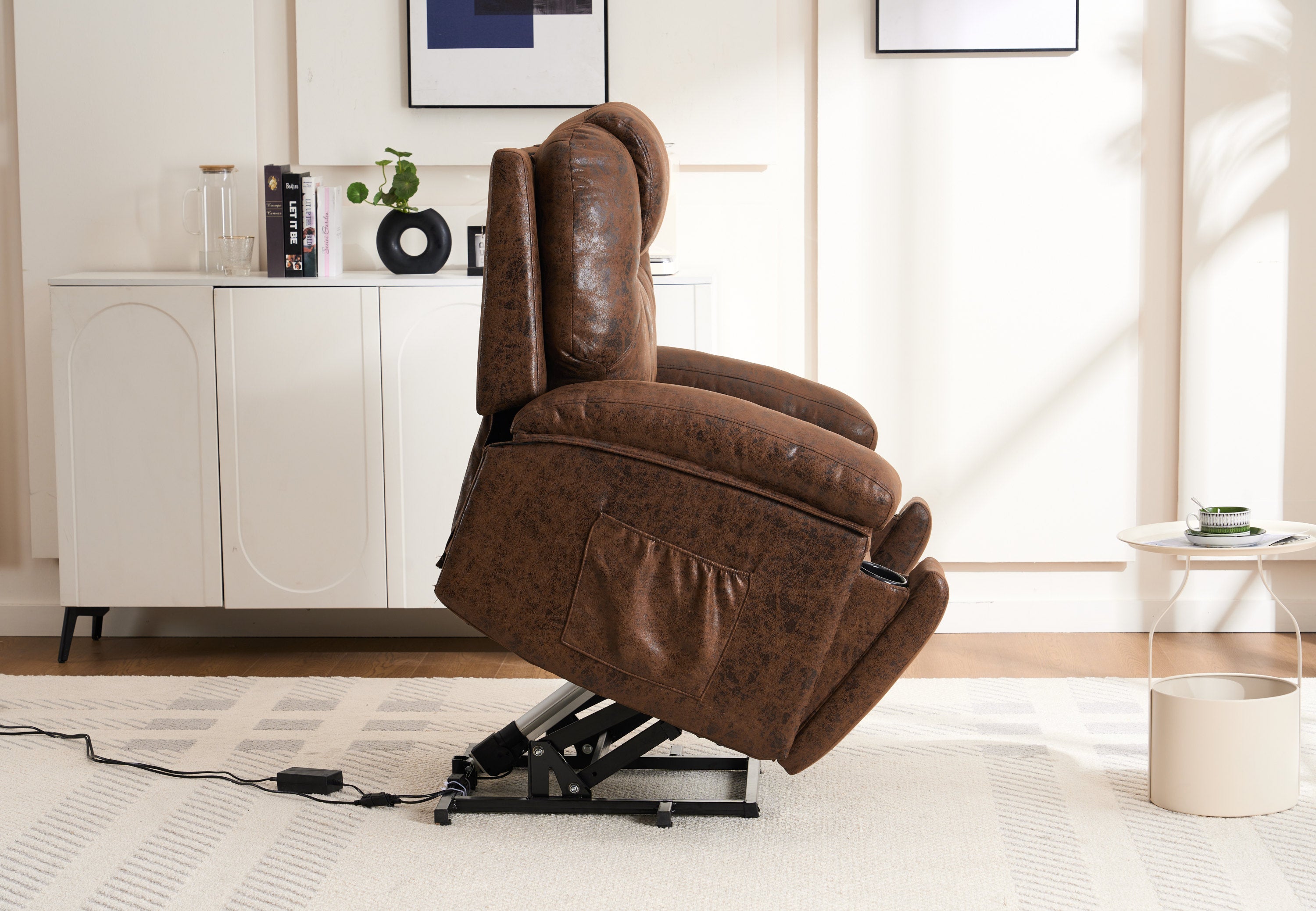 Power Lift Recliner Chair with Massage  Elderly, Overstuffed Wide Recliners, Heavy Duty and Safety Motion Reclining Mechanism