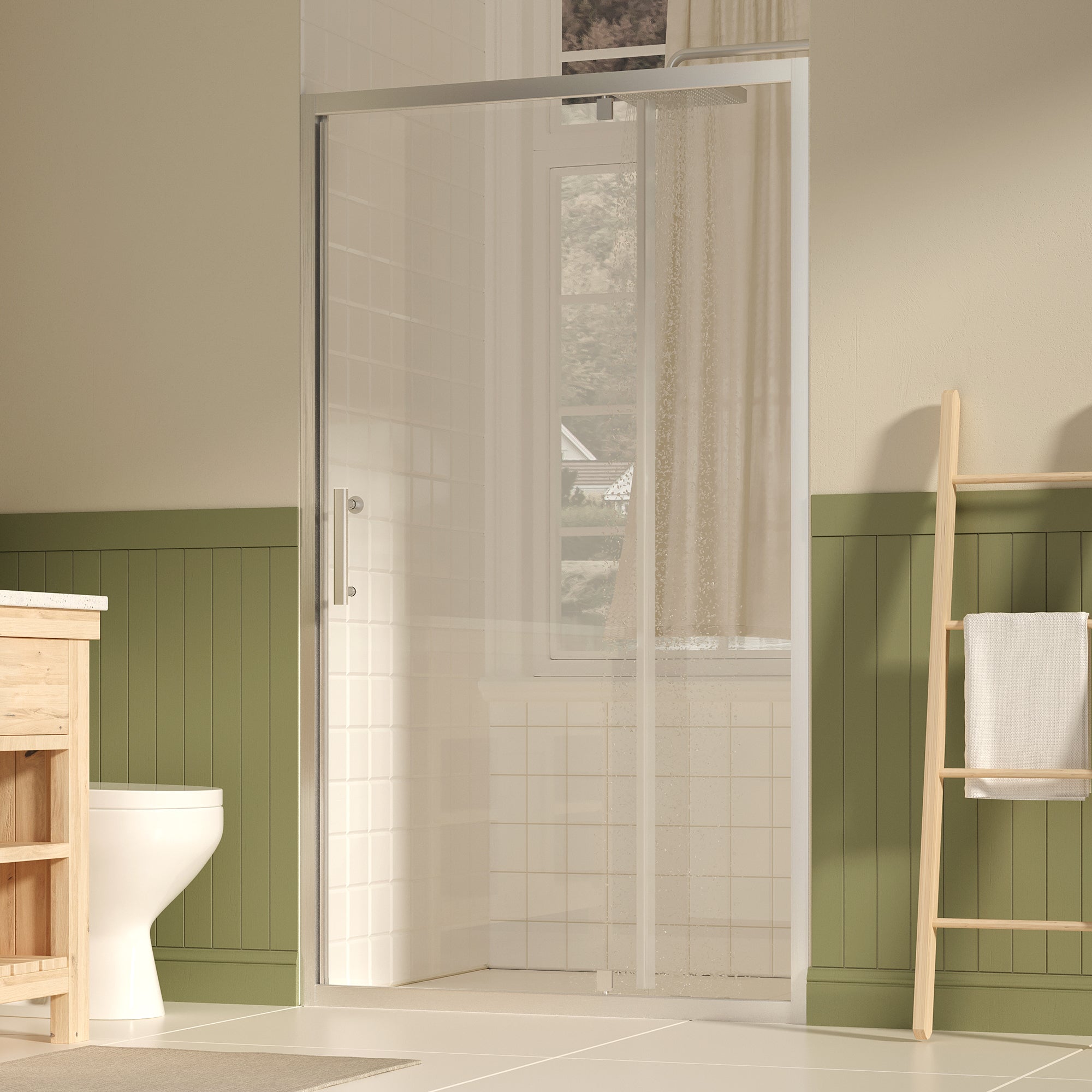 31-43 x 72 in Pivot Shower Door - 41-43 x 72 in / Brushed Nickel view 1