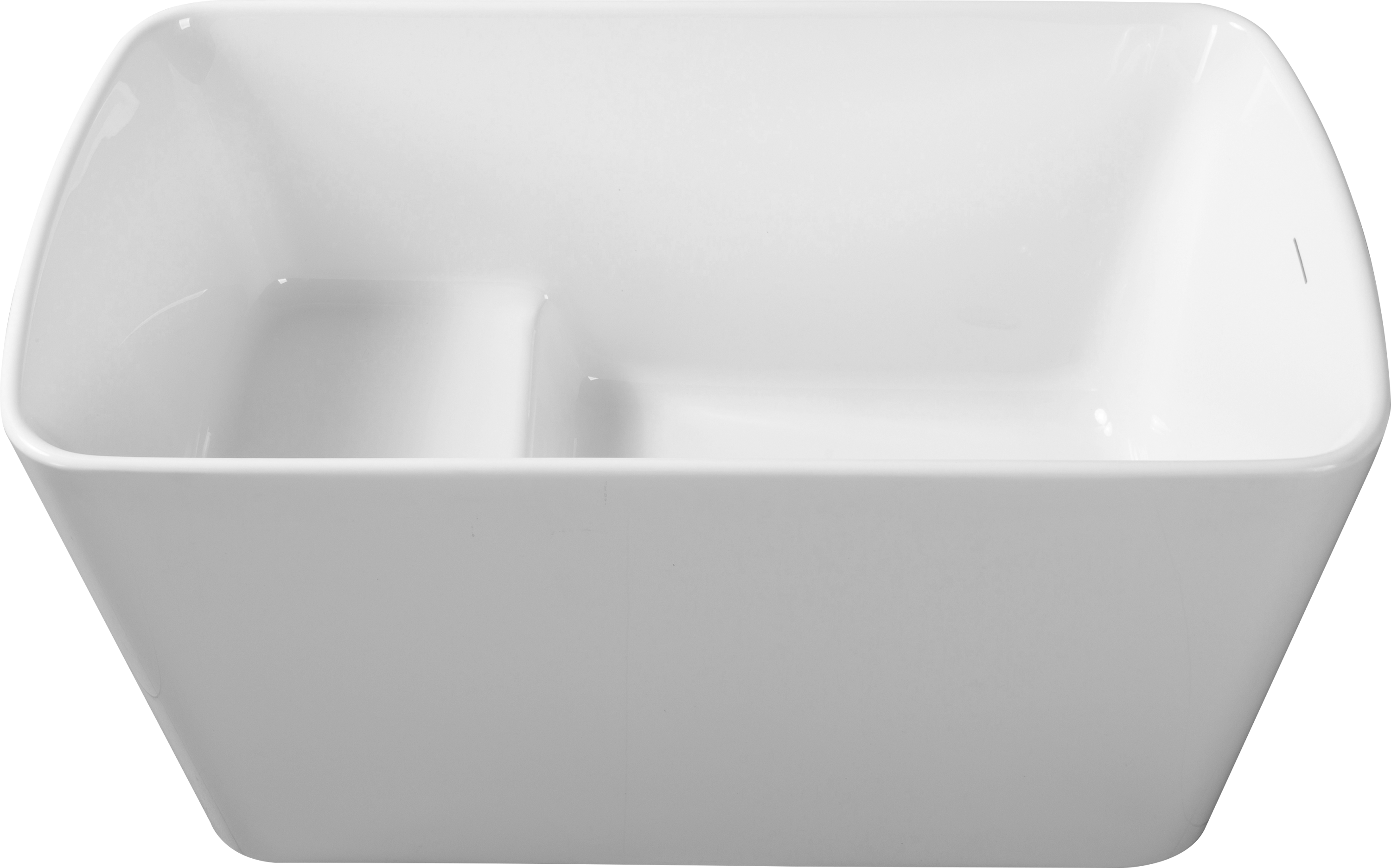 49" Sleek White Acrylic Freestanding Soaking Bathtub, Sit-In Design, with Chrome Overflow and Drain, cUPC Certified, 23AMAZING-49