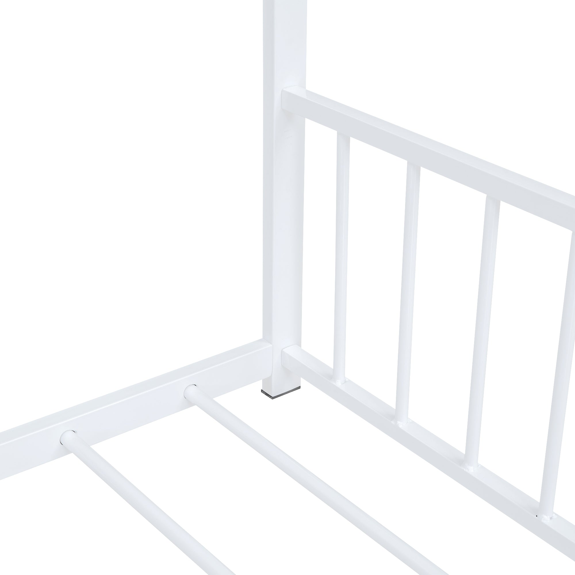 Full Size Metal House Bed, White