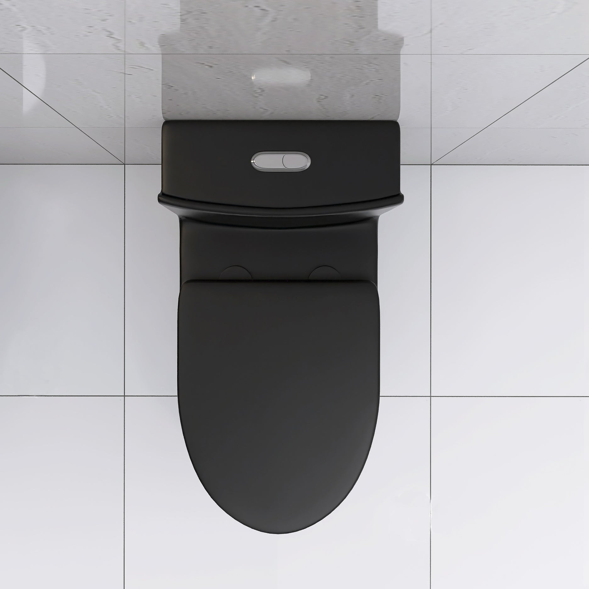 Matte Black Elongated One Piece Toilet Dual Flush 1.1/1.6 GPF Water Saving Map 1000g,Matte Black