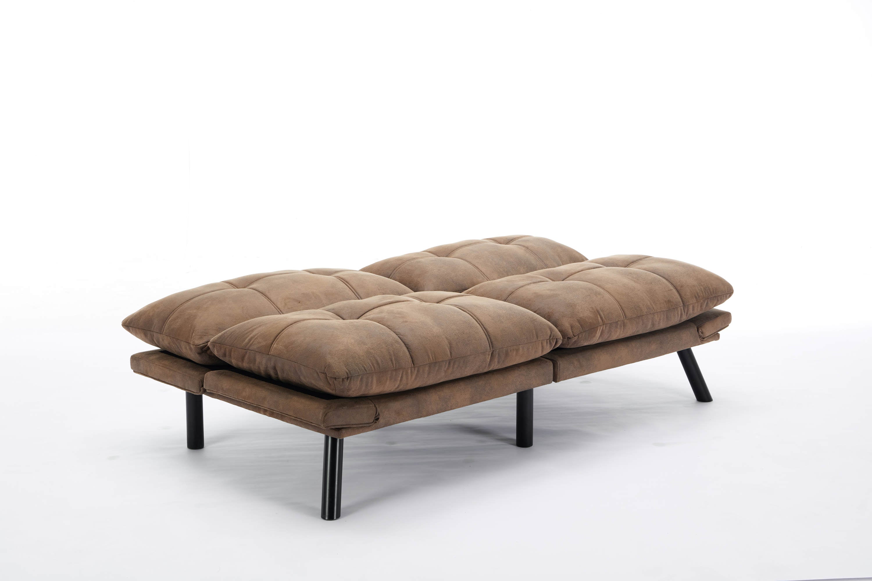 Leatehr Feeling Brown Convertible Folding Modern sofa Bed