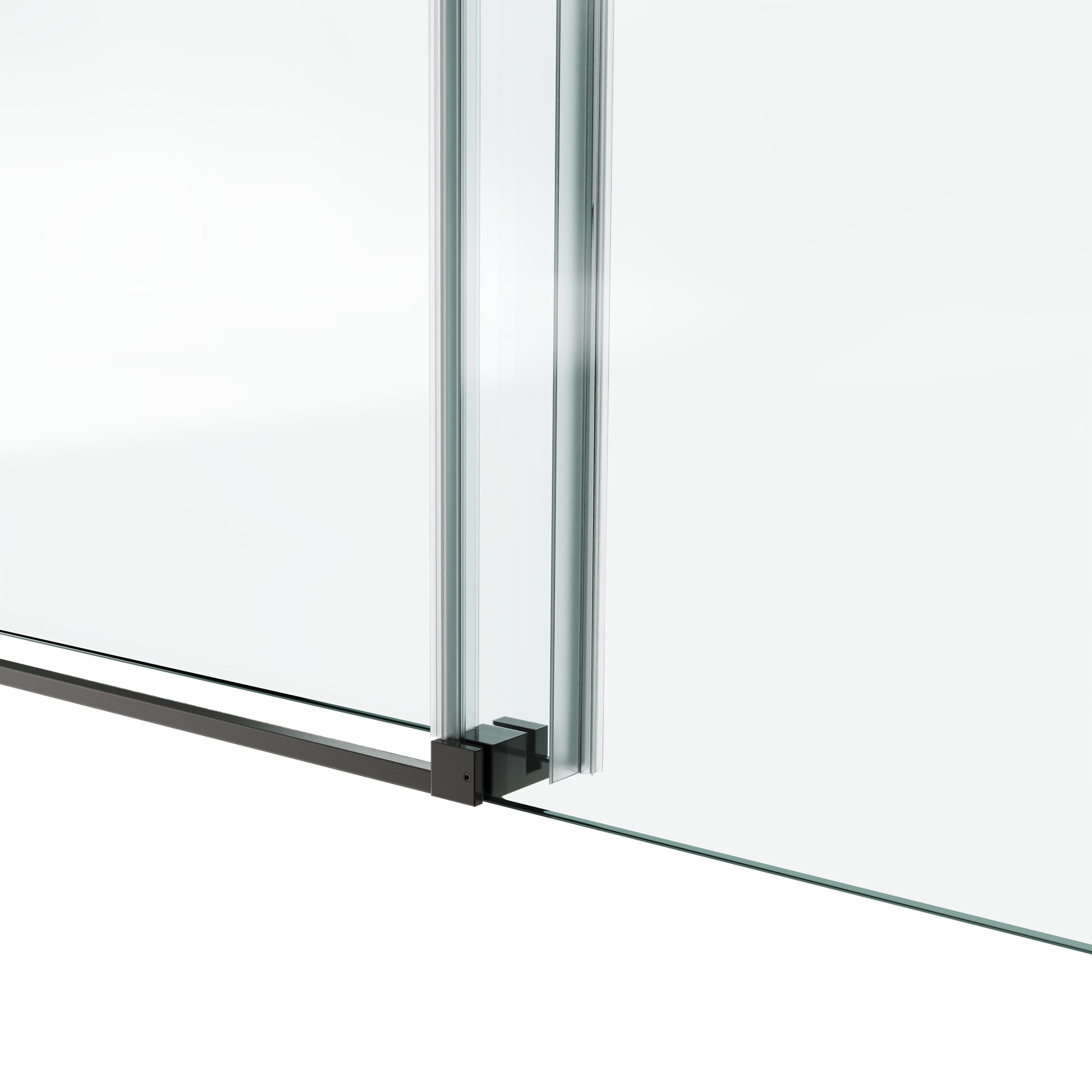 60 x 79 in Fixed and Sliding Square-Tube Shower Door - 60 x 79 in / Matte Black view 5