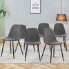 A set of 6 modern medieval style restaurant cushioned side chairs, equipped with soft cushions and black metal legs, suitable for kitchens, lounges, and farmhouses. B0501A