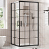 36 x 36 x 72 in Grid-Pattern Corner Shower Enclosure - 36 x 36 x 72 in / Matte Black / Grid Glass view 1
