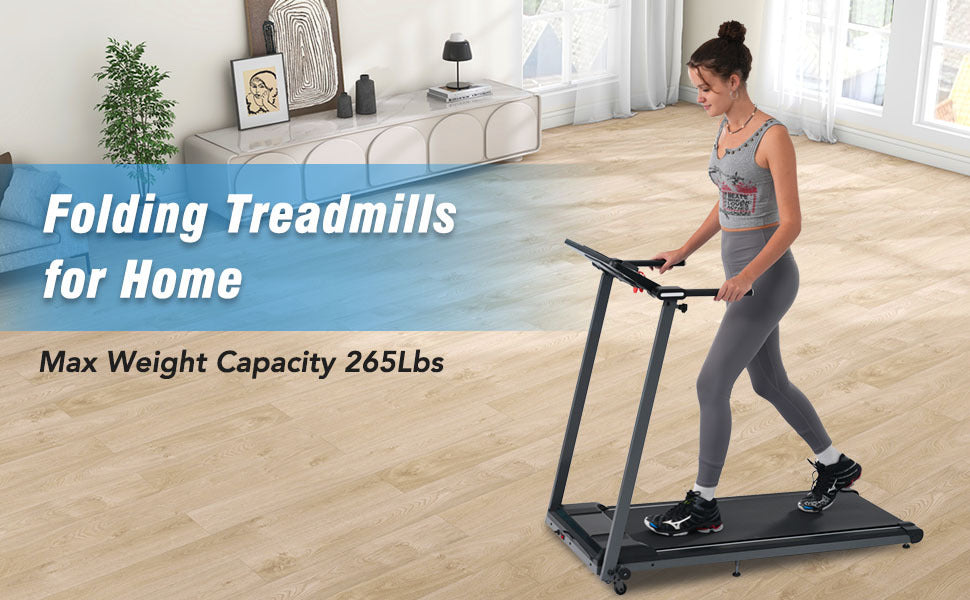 NEW Folding Treadmills Walking Pad Treadmill for Home Office -2.5HP Walking Treadmill With Incline 0.5-7.5MPH 265LBS Capacity Treadmill for Walking Running