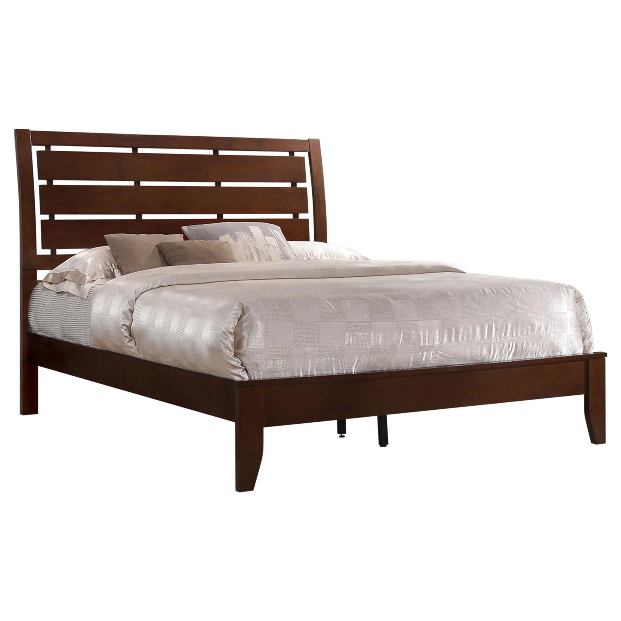 Rich Merlot Slatted Full Panel Bed