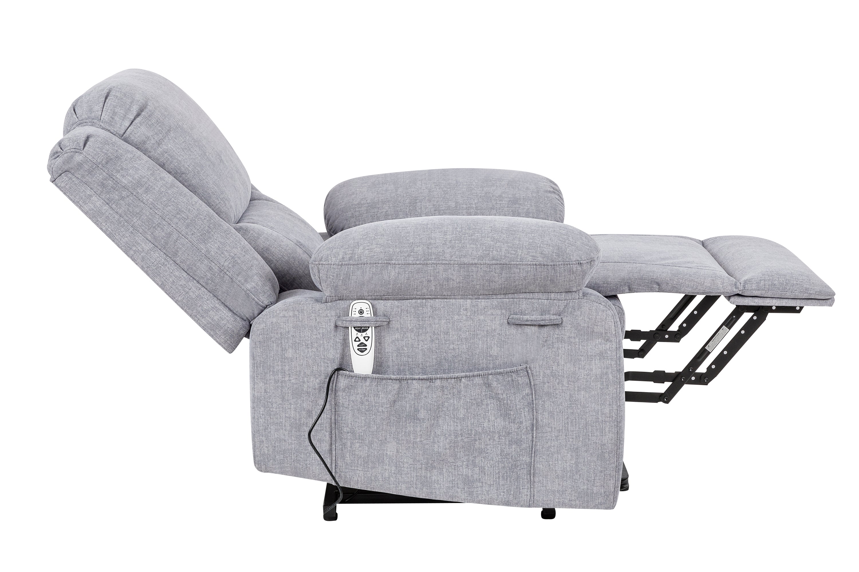 Electric Power Recliner Chair With Massage For Elderly ,Remote Control Multi-function Lifting, Timing, Cushion Heating Chair With Side Pocket Light Grey