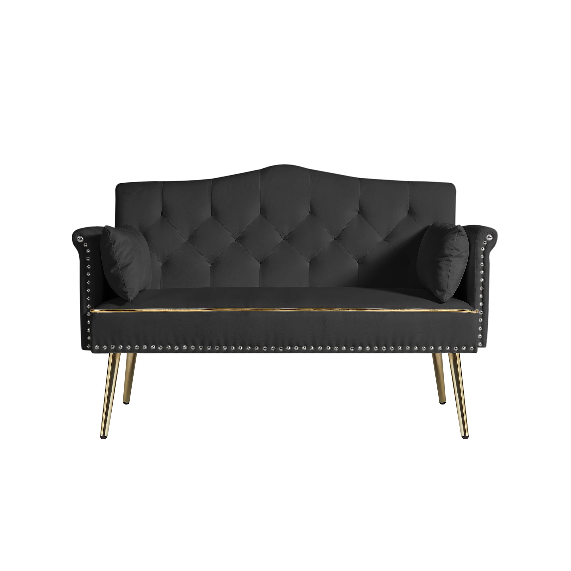 BLACK  2 SEATER SOFA