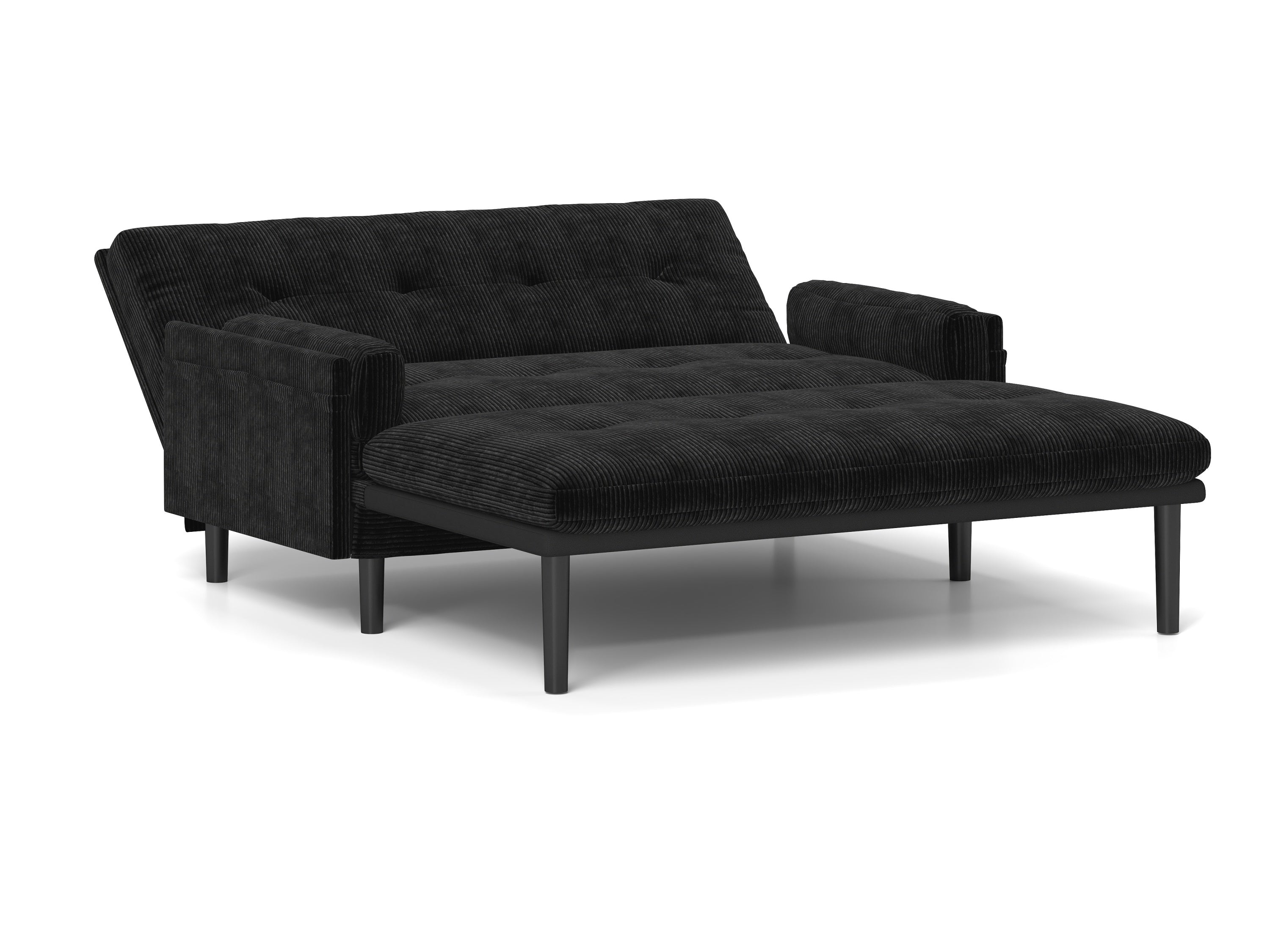 Black 2 seater sofa sleeper with recline fuction