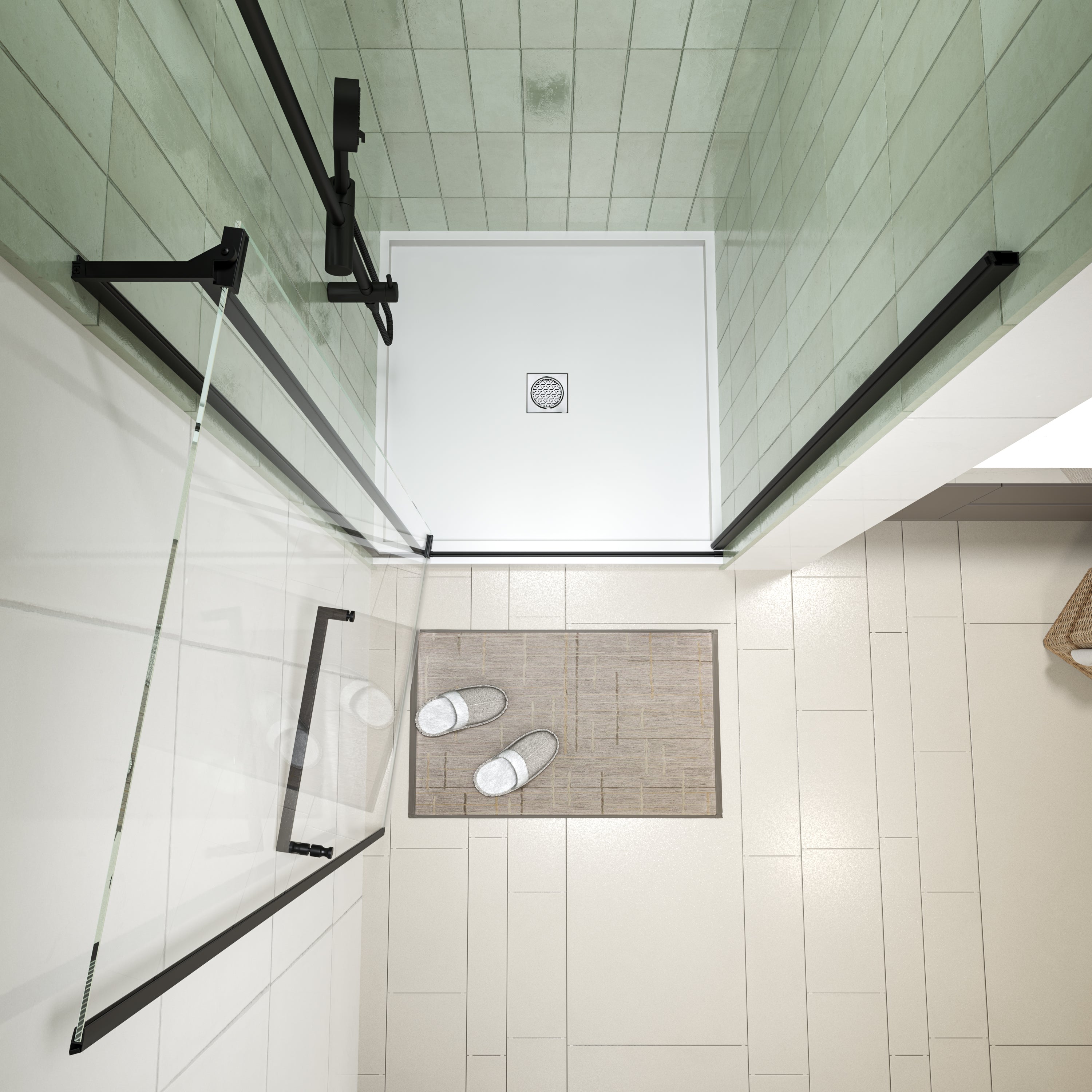 32-36 x 72 in Universal Pivot Shower Door - 32-36 x 72 in / Matte Black view 3