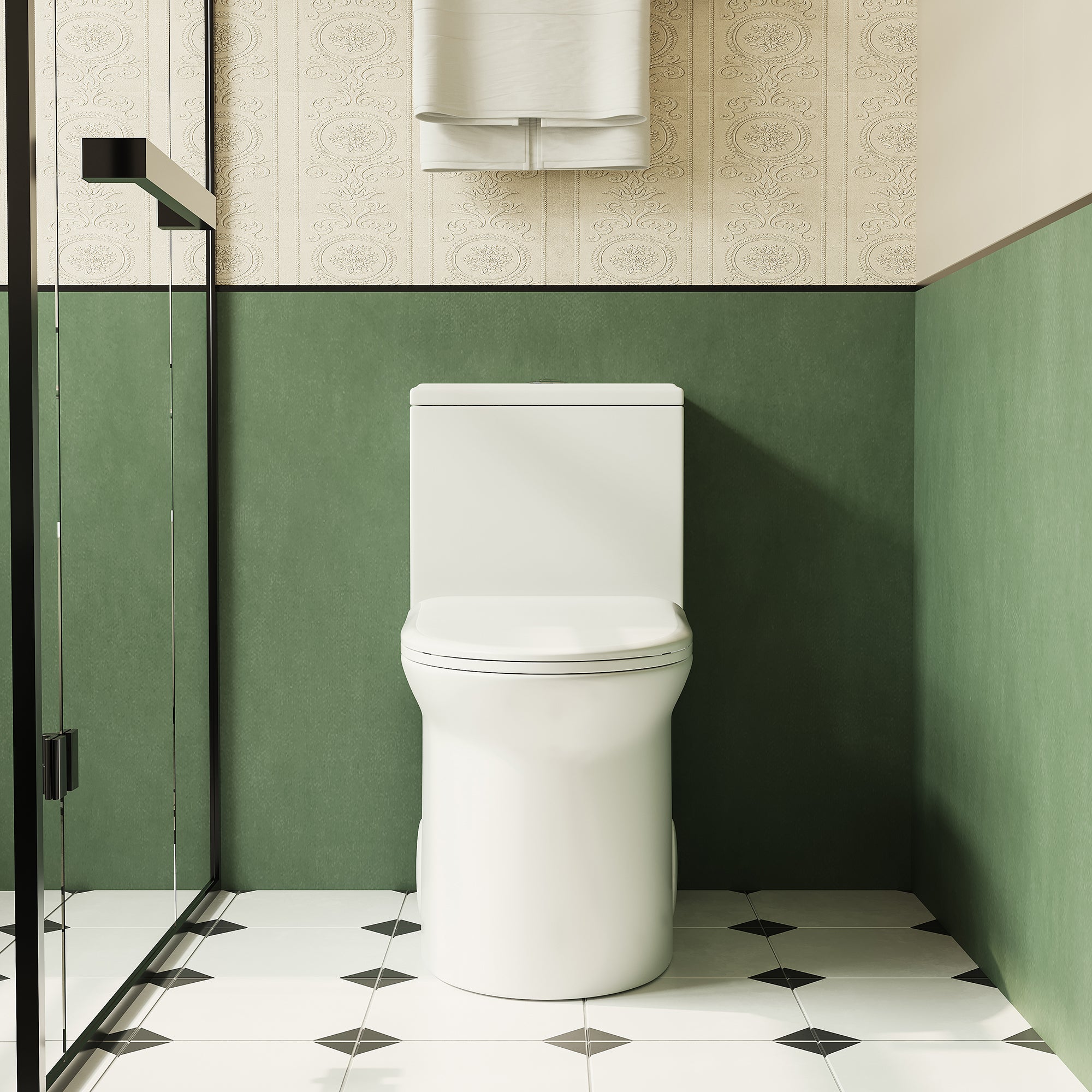 1.1/1.6 GPF Elongated Comfort Height Super Quite Flushing Floor Mounted One-Piece Toilet, CUPC Certified, WaterSense Cetified, Ceramic, White Color, Soft Close Seat