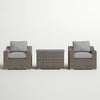 Chic Rattan Wicker Fully Assembled 2-Person Seating Group with Plush Cushions – Ideal for Cozy Outdoor Gatherings