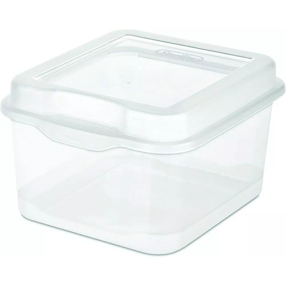 Sterilite Flip Top Storage Boxes - Clear Organizers, 12-Pack for Easy Access