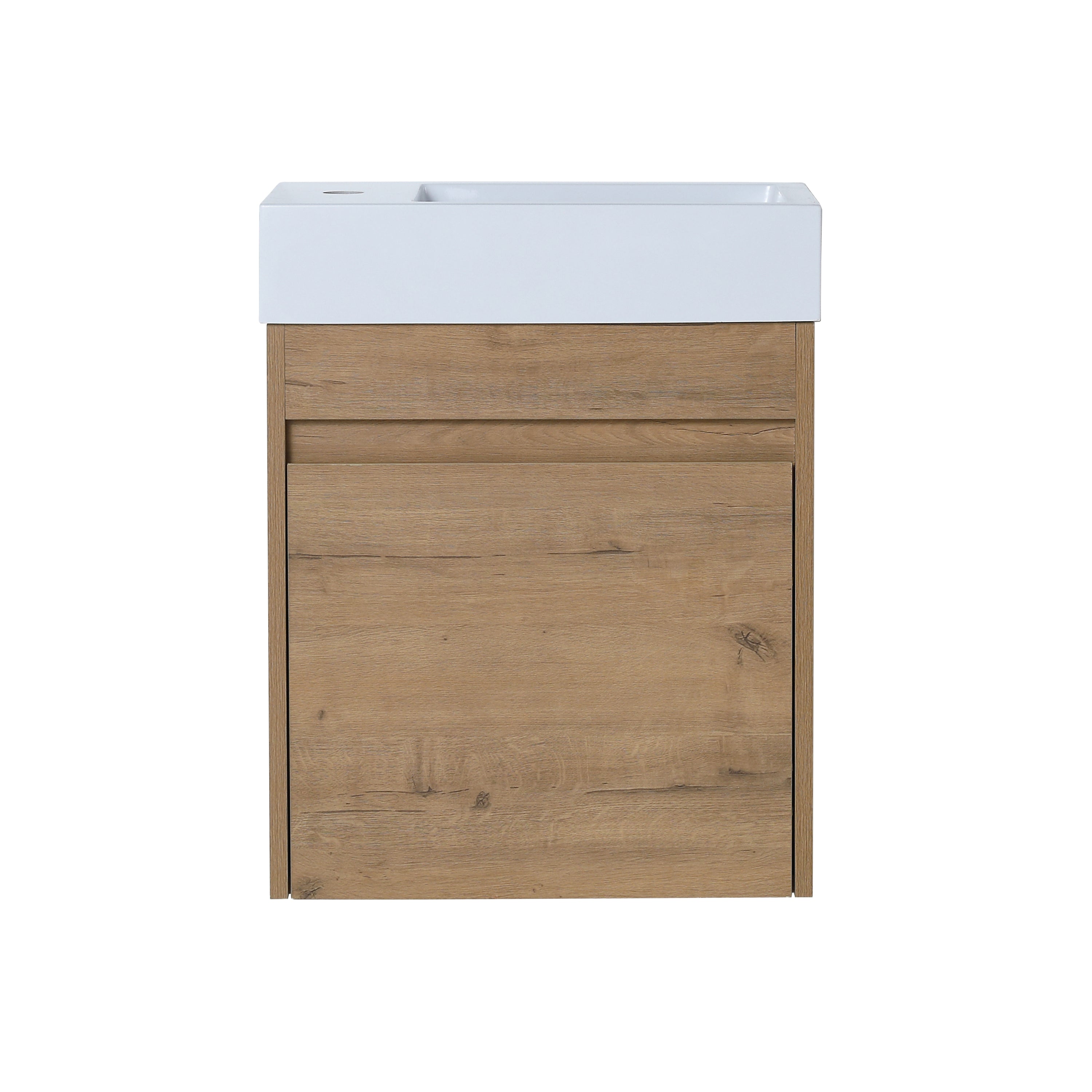 18'' Floating Wall-Mounted Bathroom Vanity with White Resin Sink & Soft-Close Cabinet Door