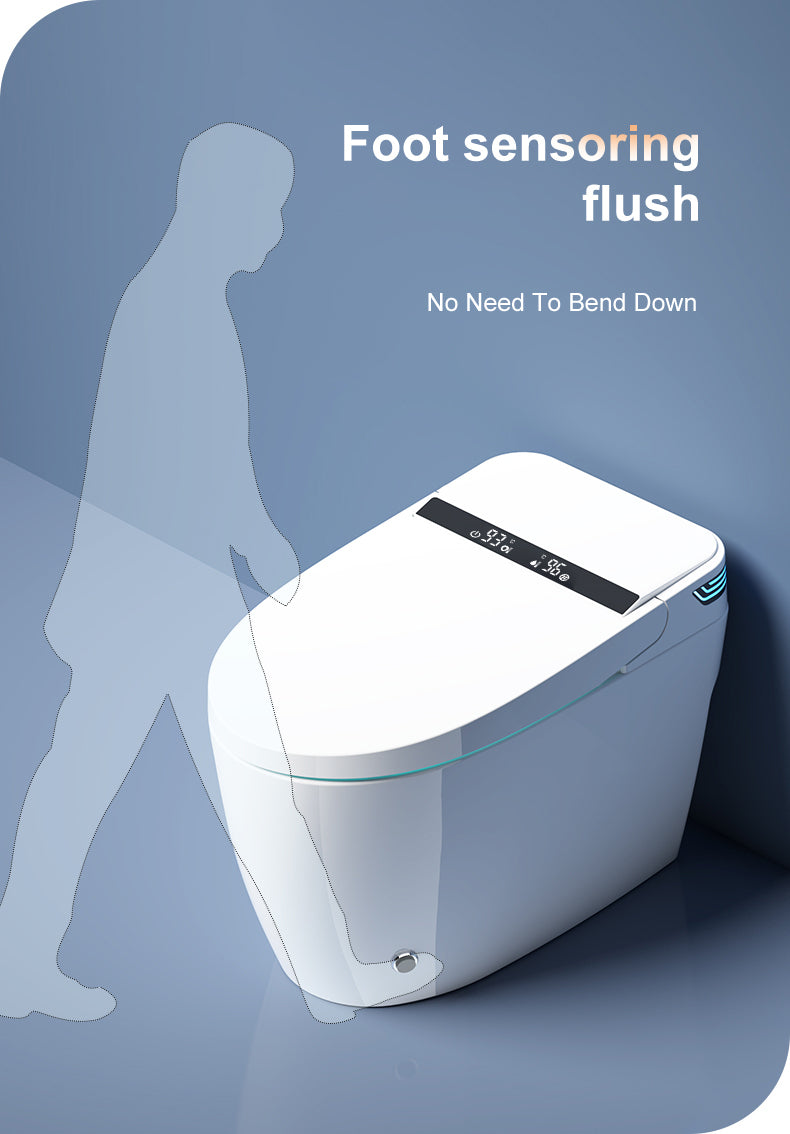 Smart Toilet with Bidet Built-in, Auto Dual Flush, Auto Open & Close Bidet Toilet with Heated Seat, Instant Warm Water, Remote Control, ADA Height Tankless Toilet, Digital Display, Elongated