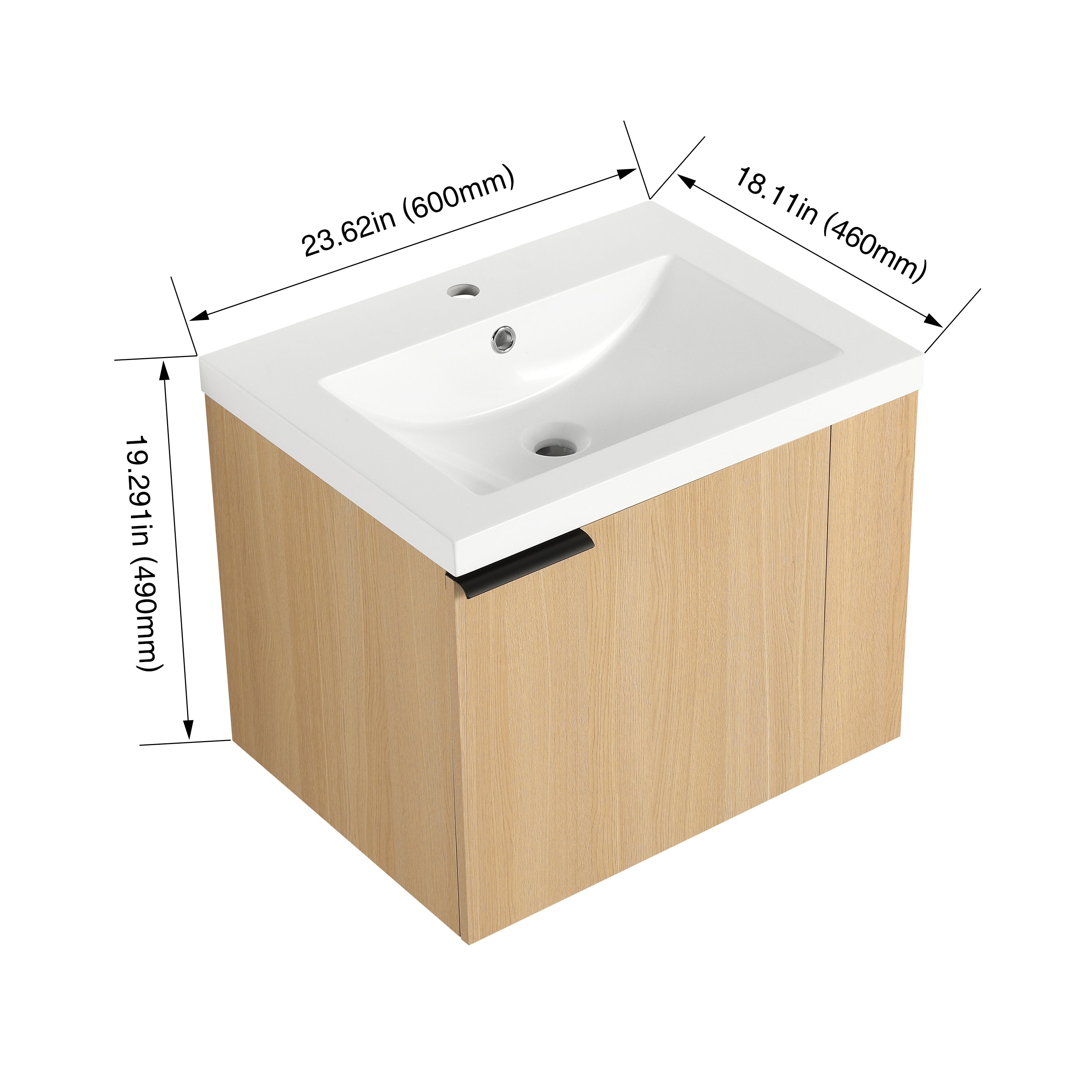 24 "Bathroom Vanity Sink Combo for big Space,Modern Bathroom Cabinet Cabinet combination, Bathroom Sink Cabinet Set, Oak(composable)