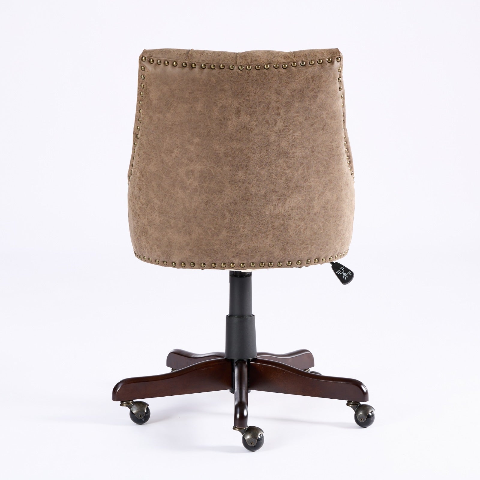 A&A Furniture,Medieval Retro Style Sheepskin Pattern Fabric Home Office Chair with Lift, Swivel and Recline Functions,Brown color