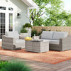 Stylish Rattan Wicker Fully Assembled 3-Person Seating Group with Plush Cushions – Perfect for Outdoor Relaxation