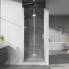 Frameless bi-fold shower door 30 x 72 chrome front view