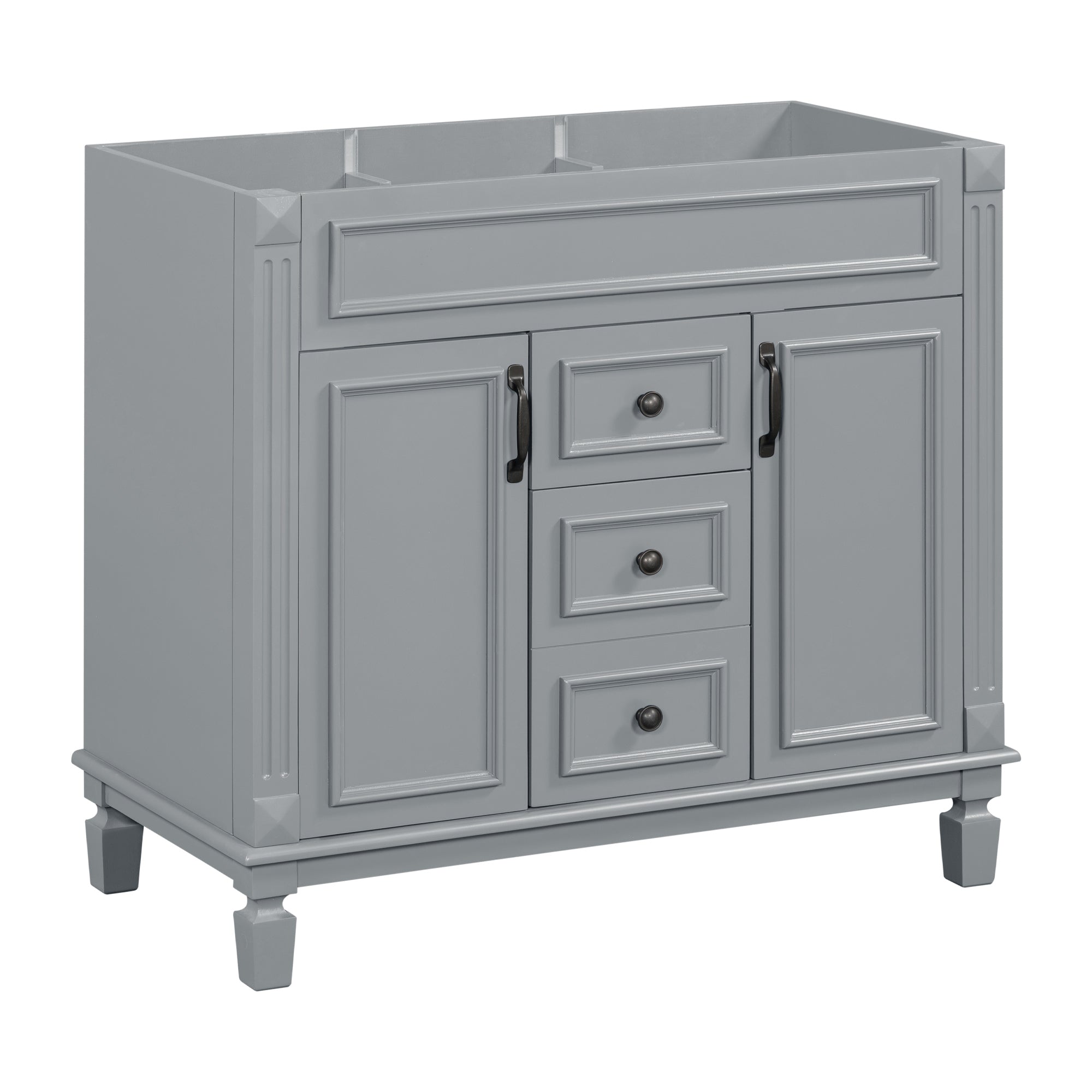 36'' Bathroom Vanity without Top Sink, Cabinet only, Modern Bathroom Storage Cabinet with 2 Soft Closing Doors and 2 Drawers(NOT INCLUDE BASIN SINK)