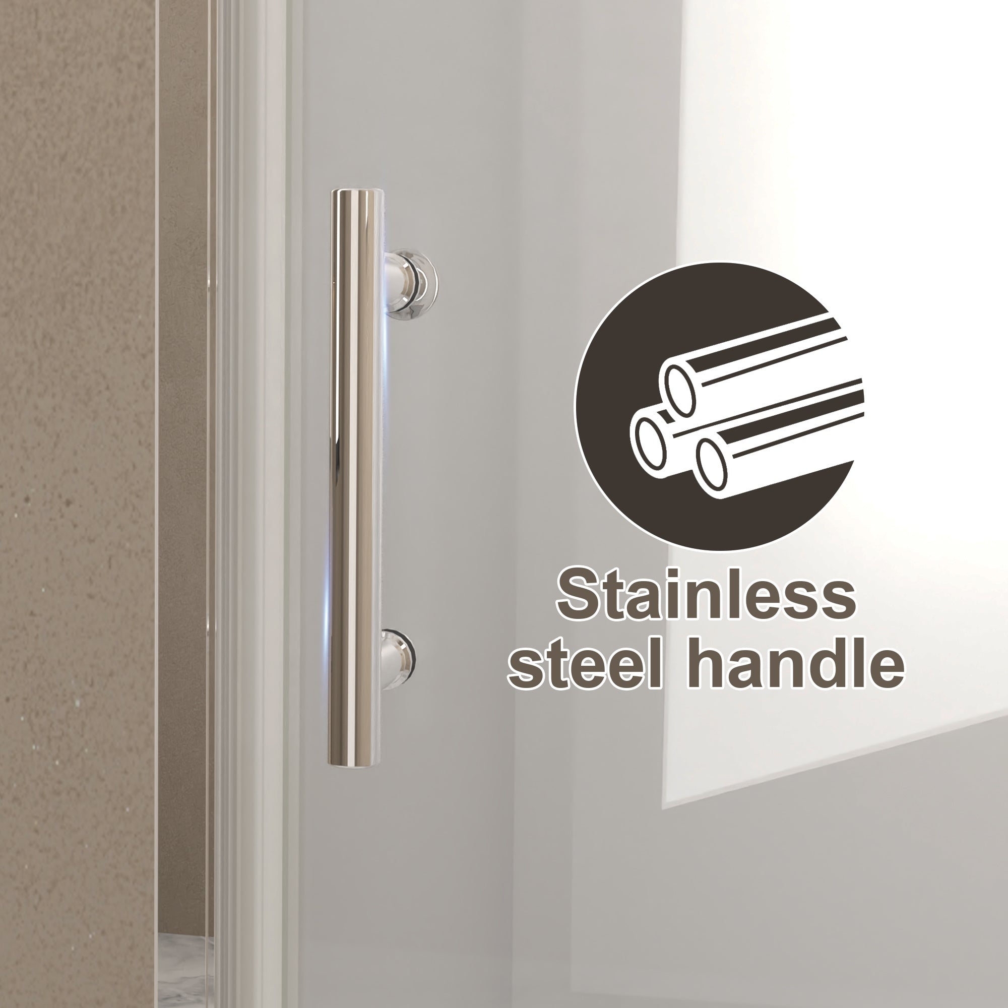 24-36 x 72 in Semi-Frameless Pivot Shower Door - 24-25 x 72 in / Chrome view 4